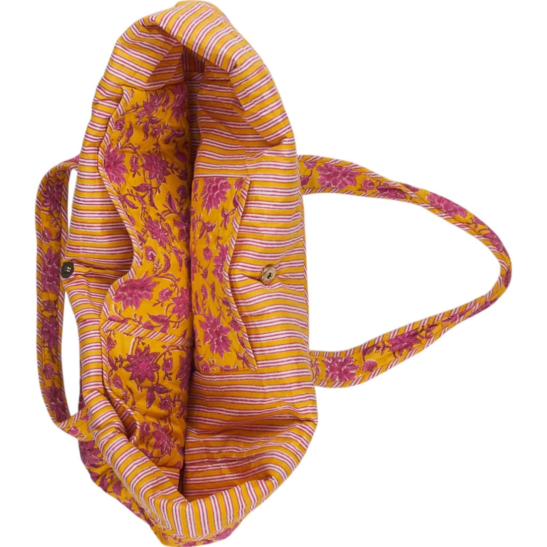 Pink City Prints Floral Yellow Pink Tote Bag