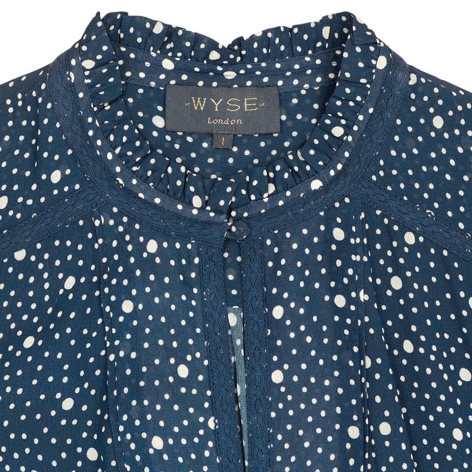 Wyse Blue Polka Dot Midi Dress 1