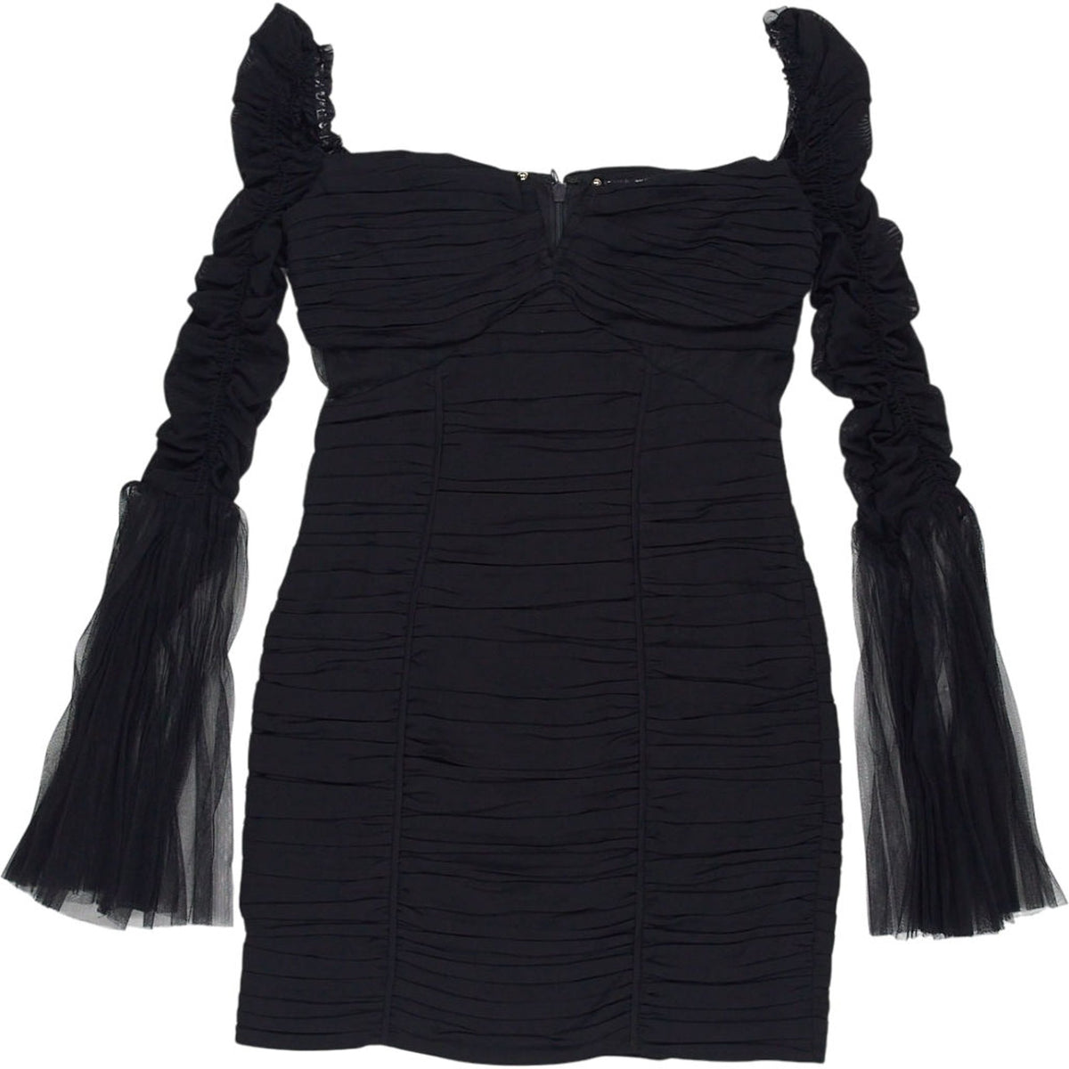 Self-Portrait Black Stretch Crepe Mini Dress