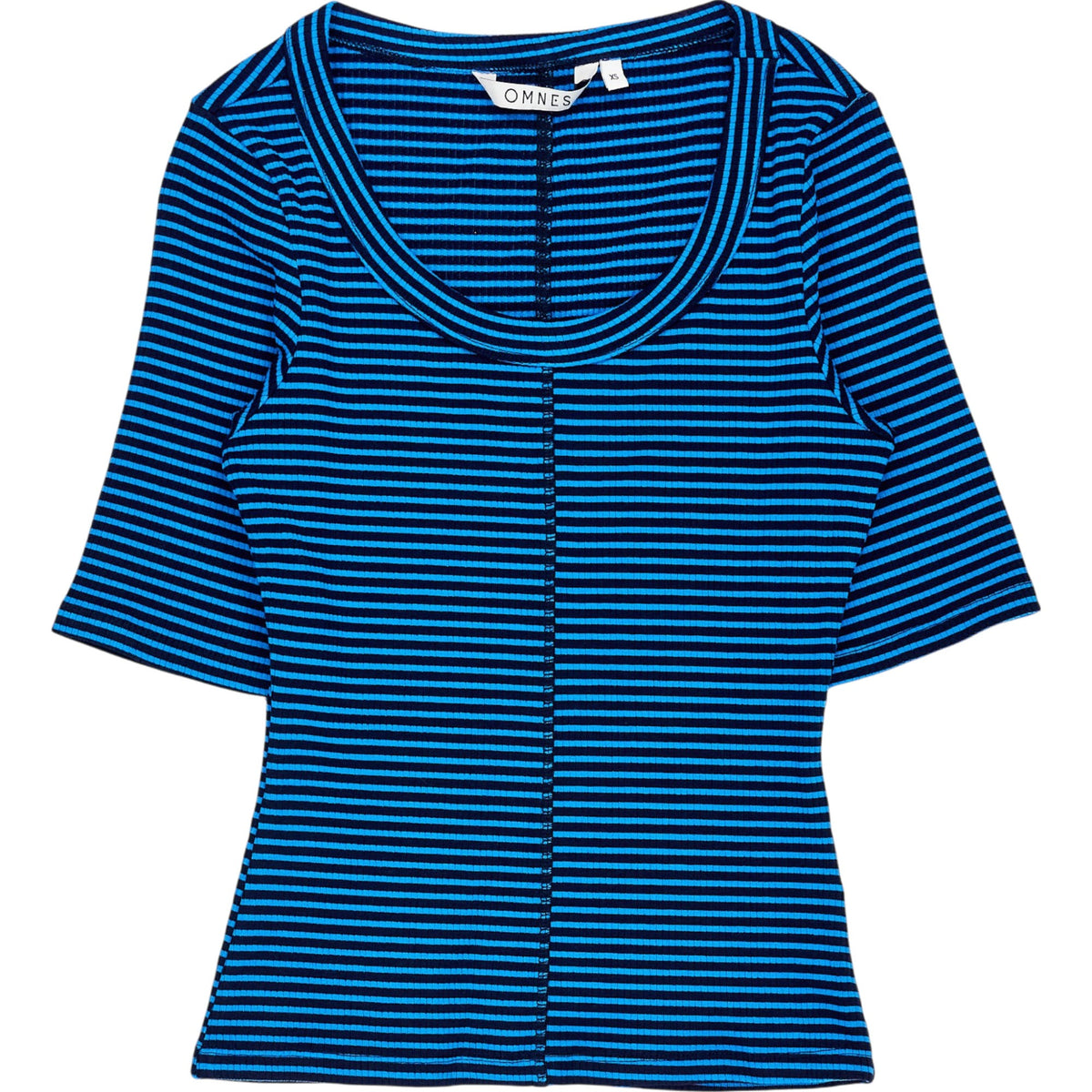OMNES Blue Striped Top