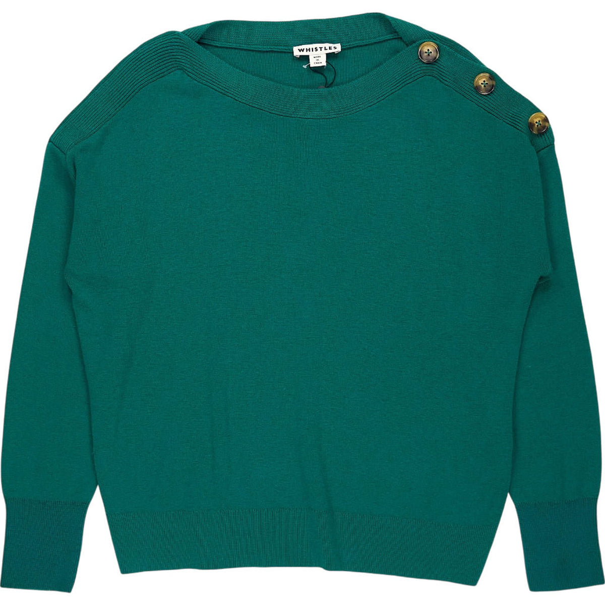 Whistles Green Button Shoulder Jumper
