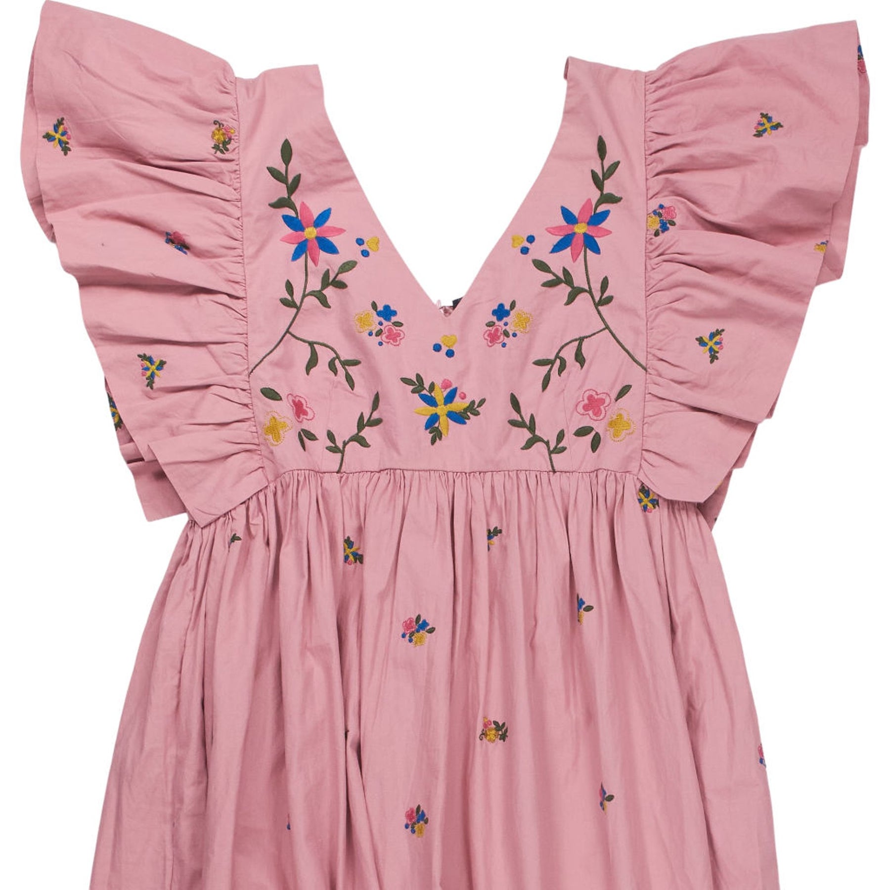 Wyse Pink Embroidered Emeline Dress