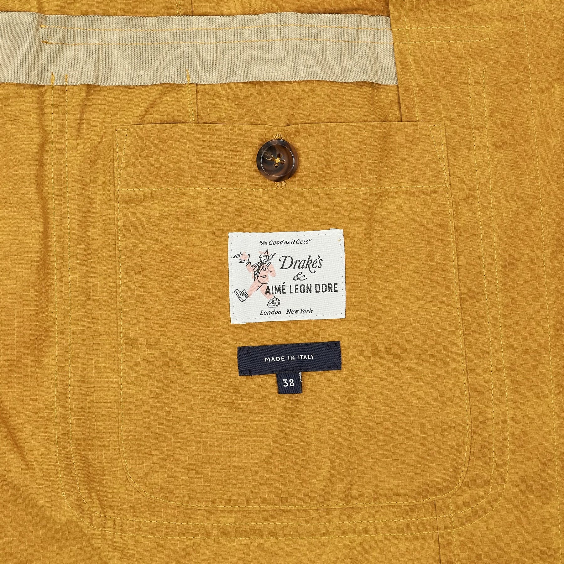 Drake's  X Aime Leon Dore Yellow Cotton Blazer Jacket 38