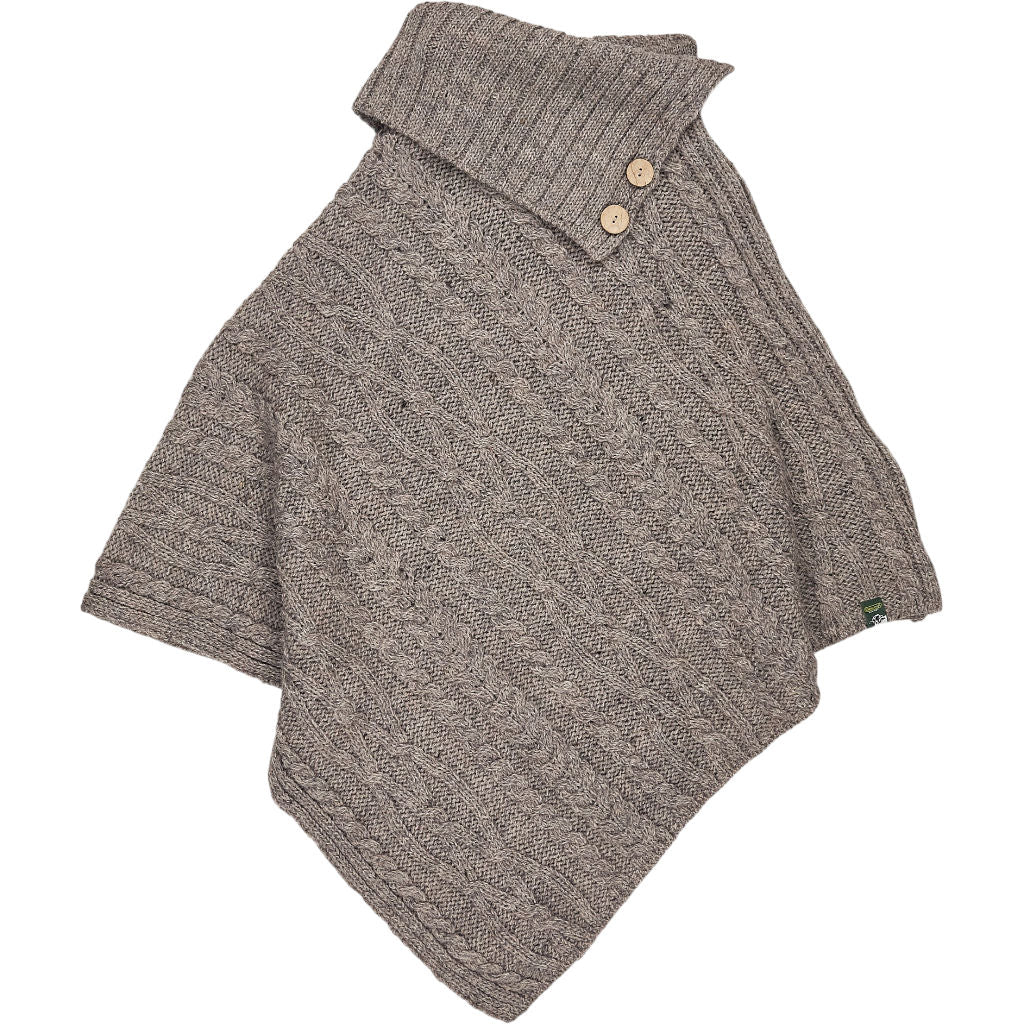 Glencroft Beige Wool Poncho