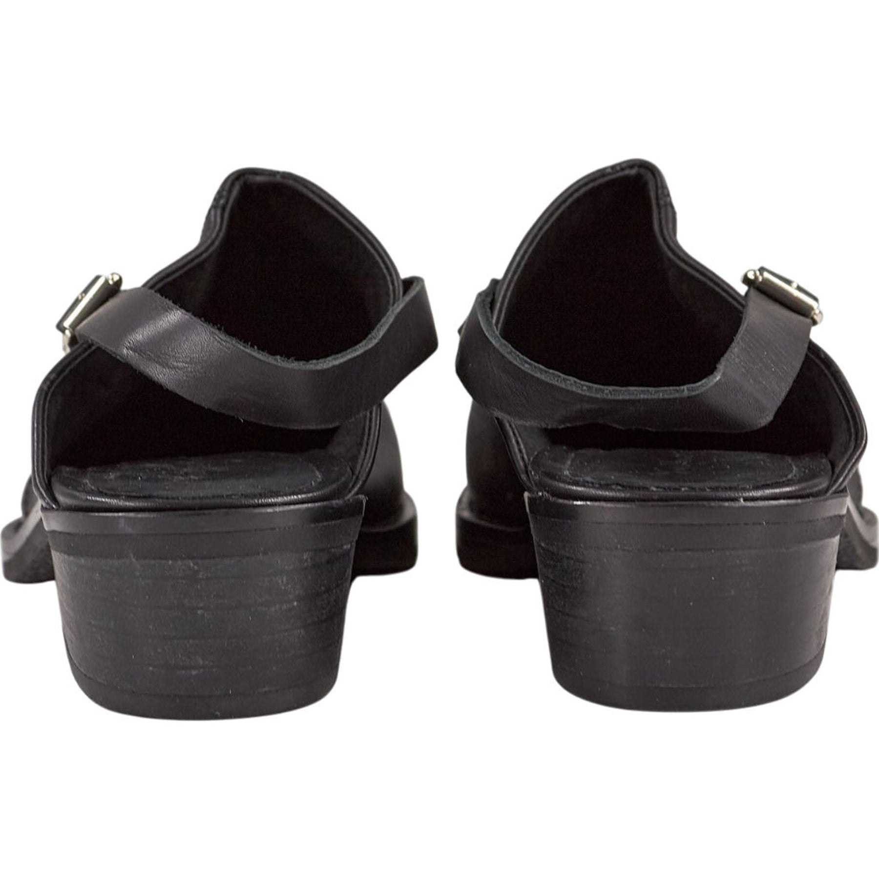 YMC Black Leather Slingback Shoes
