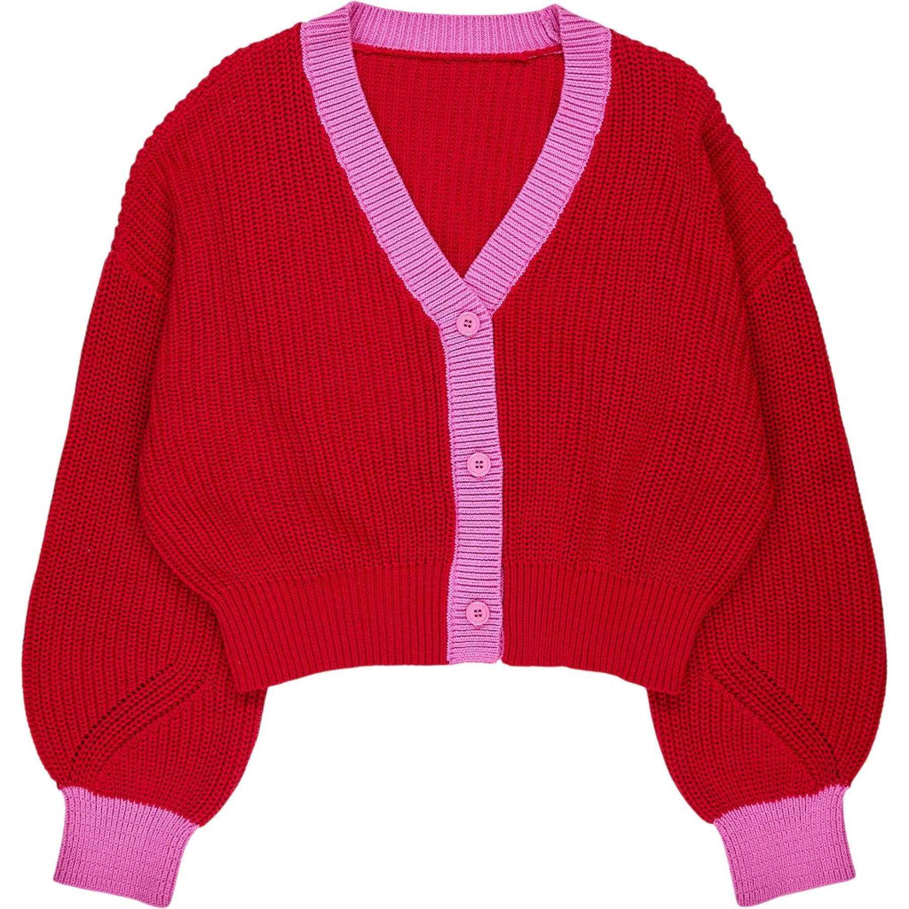 OMNES Red Pink Hopper Cardigan