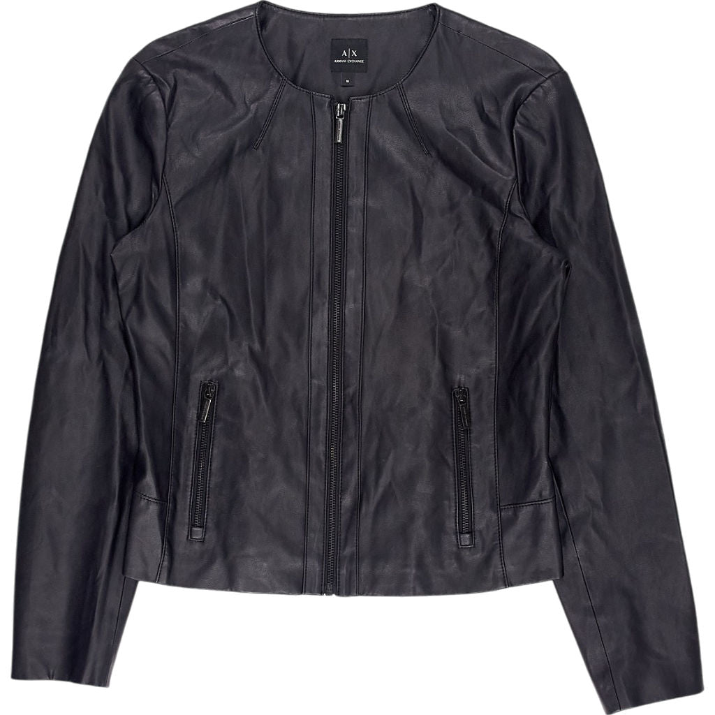 Armani Exchange Black Leather Jacket
