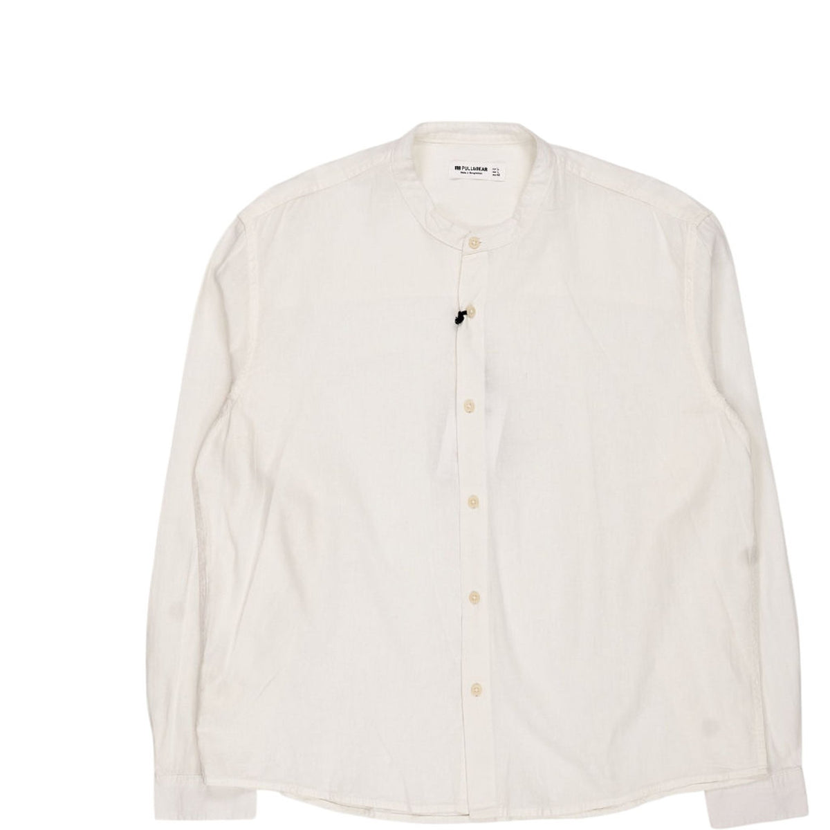 Pull & Bear White Linen-Cotton Shirt