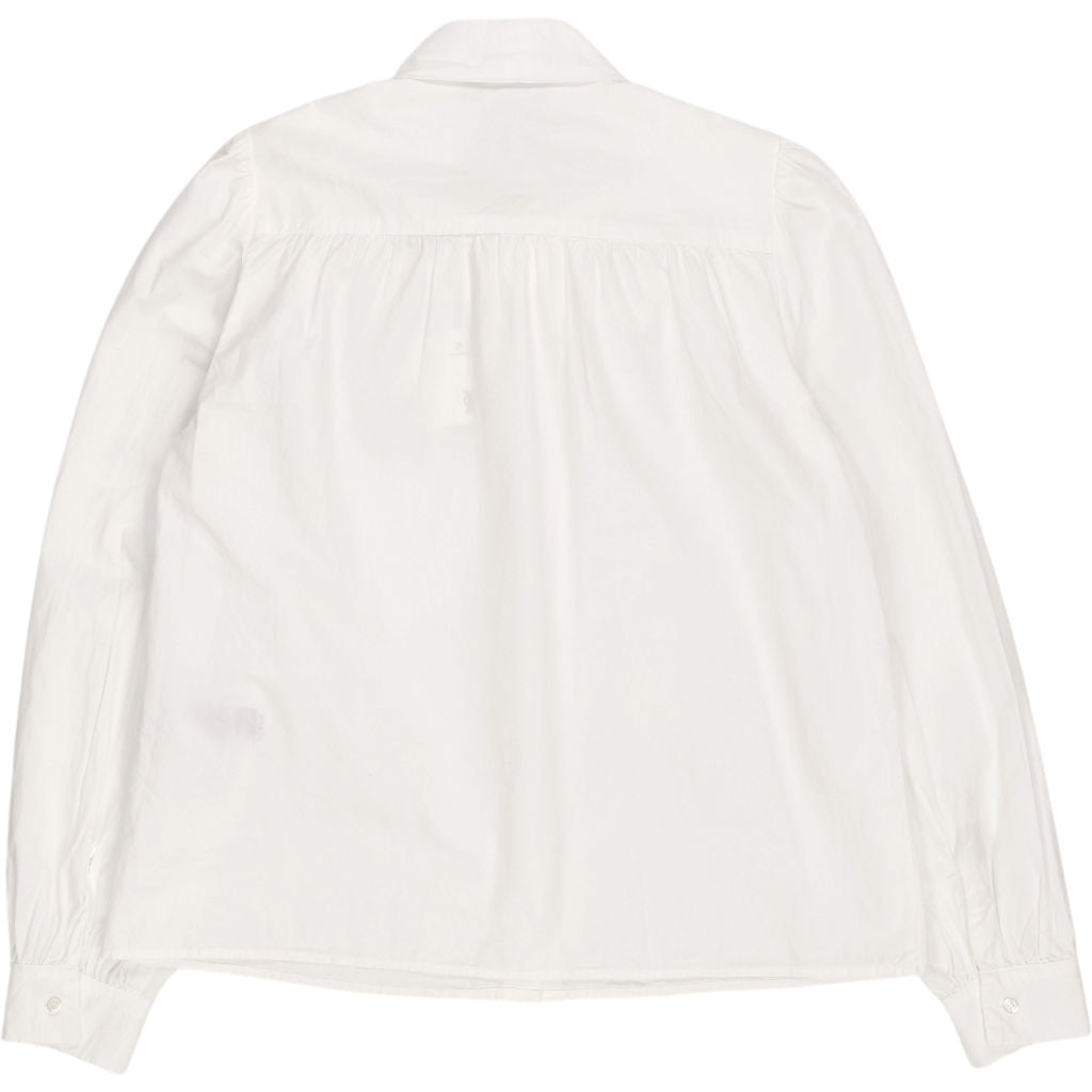 Baukjen White Araya Cotton Bow Neck Blouse