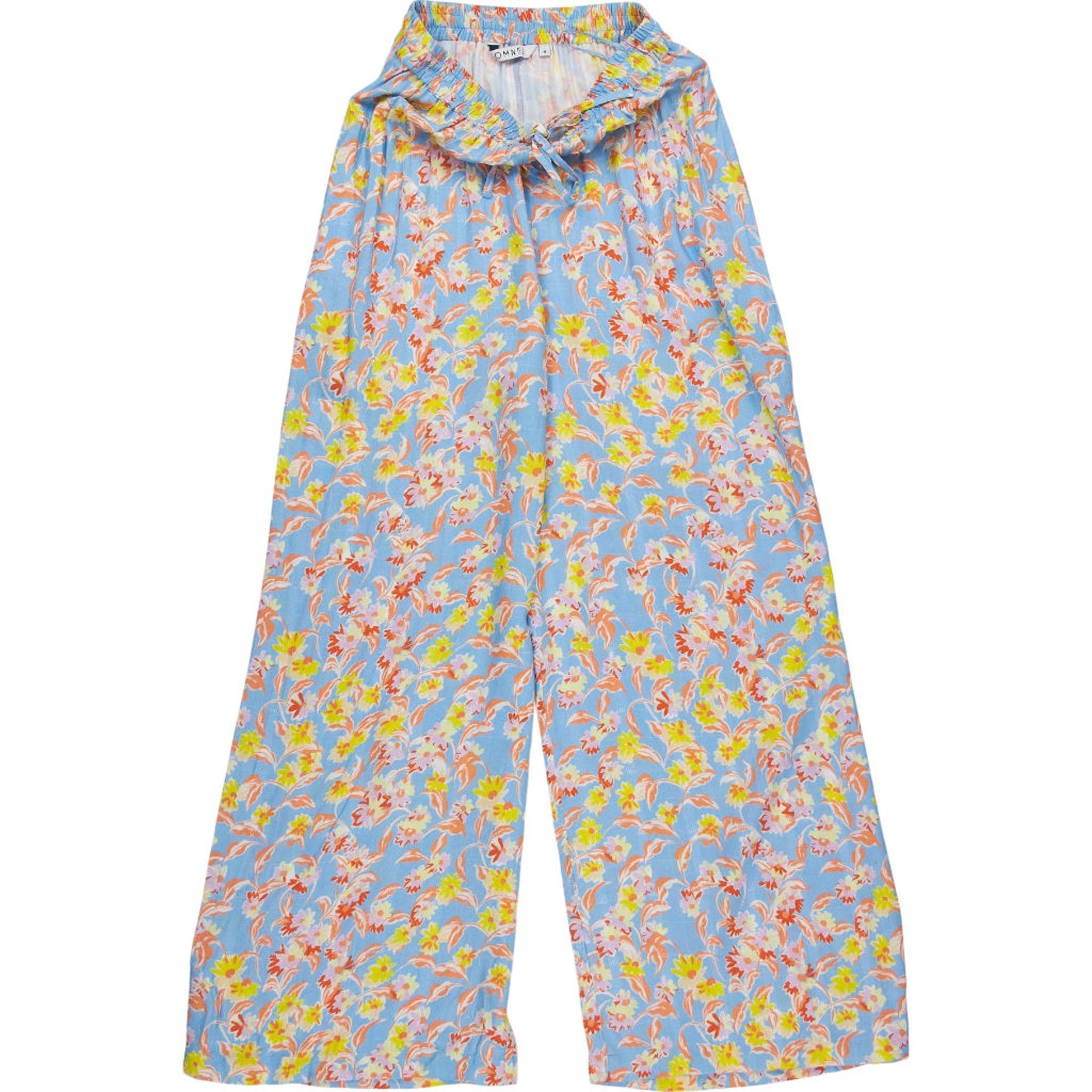 OMNES Blue Floral Wide-Leg Trousers