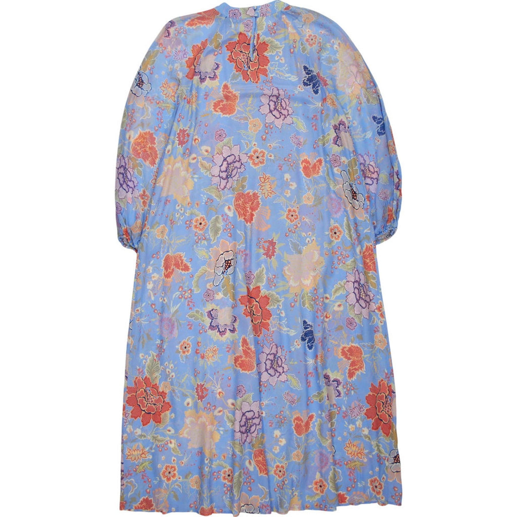 Rixo Blue Floral Midi Dress