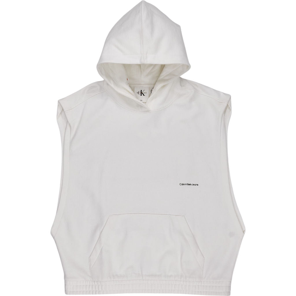 Calvin Klein White Sleeveless Hoodie