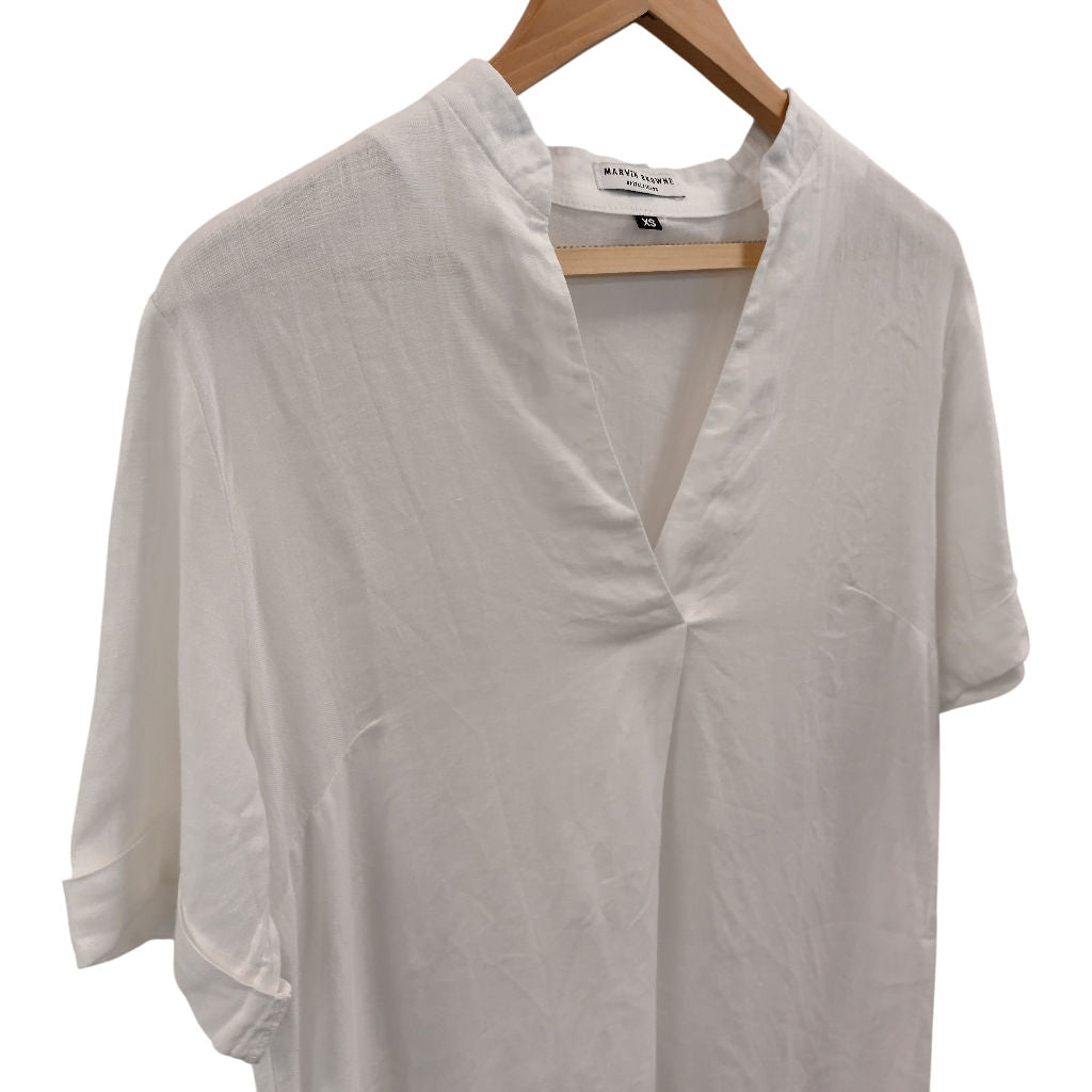 Marvin Browne White V-Neck Tunic Dress