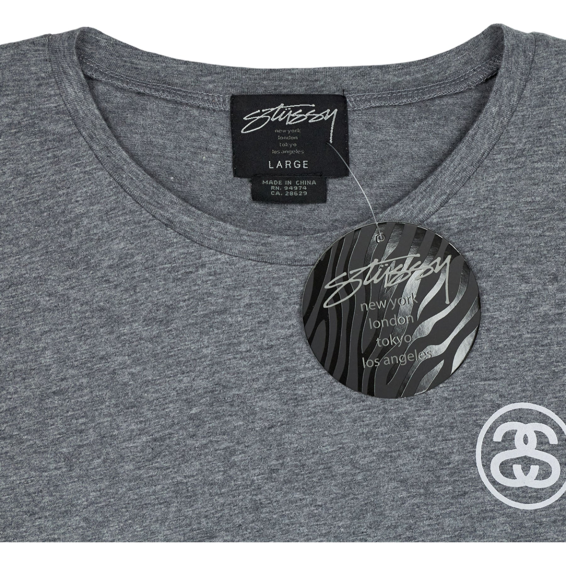 Stussy Charcoal Fringe Sloppy Tee