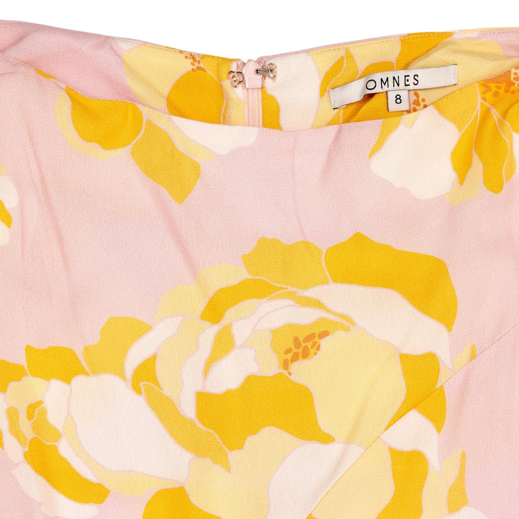 OMNES Pink Floral Midi Skirt