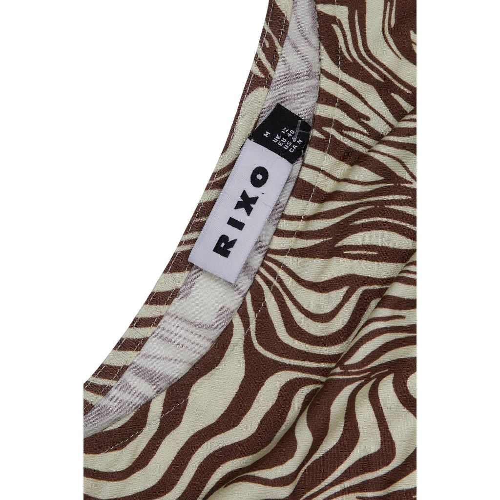 Rixo Brown Zebra Sleeveless Dress