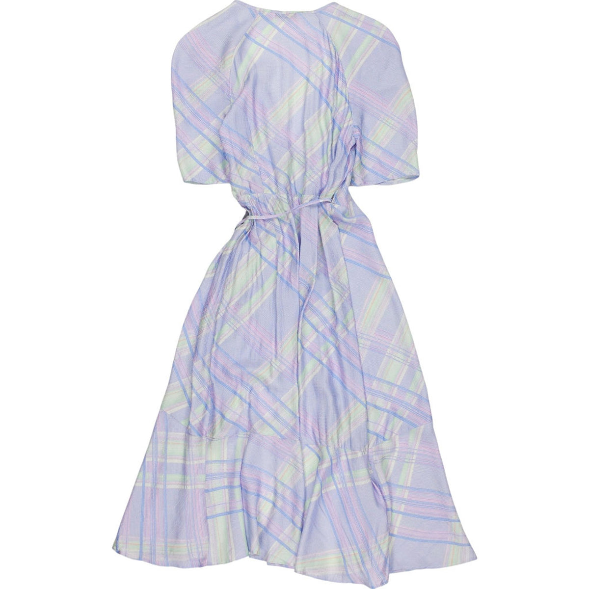 OMNES Lilac Plaid Wrap Dress