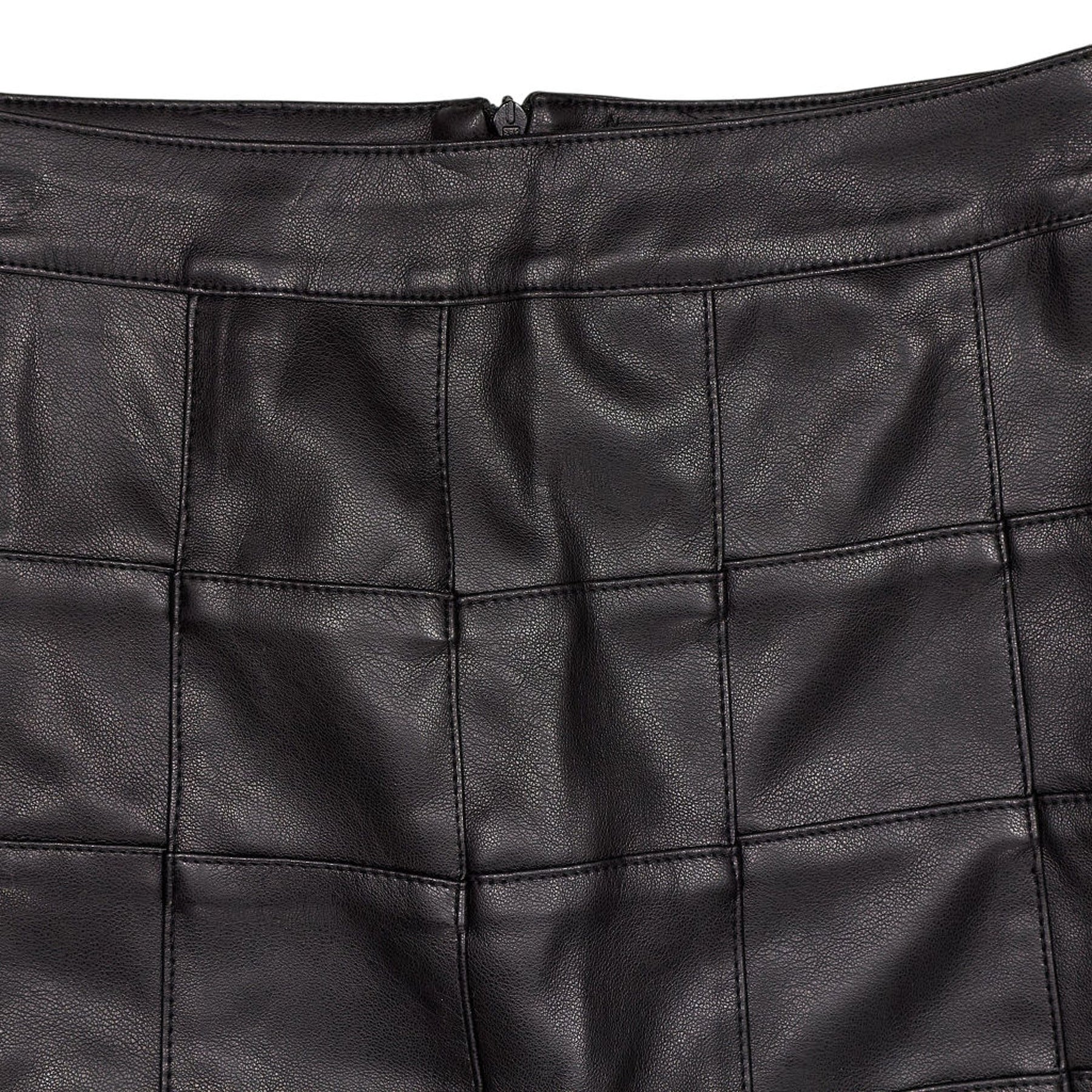 Motel Black PU Patchwork Skirt