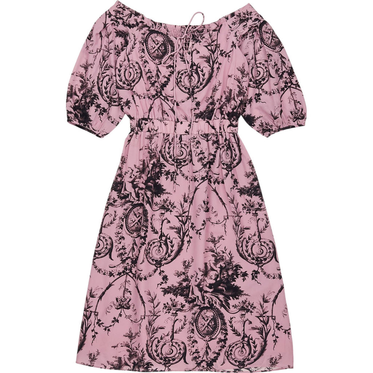 Whistles Pink Off-Shoulder Silk Dress