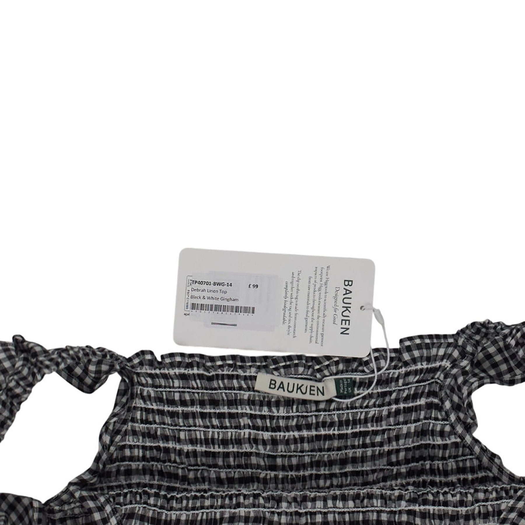 Baukjen Black & White Gingham Debrah Top