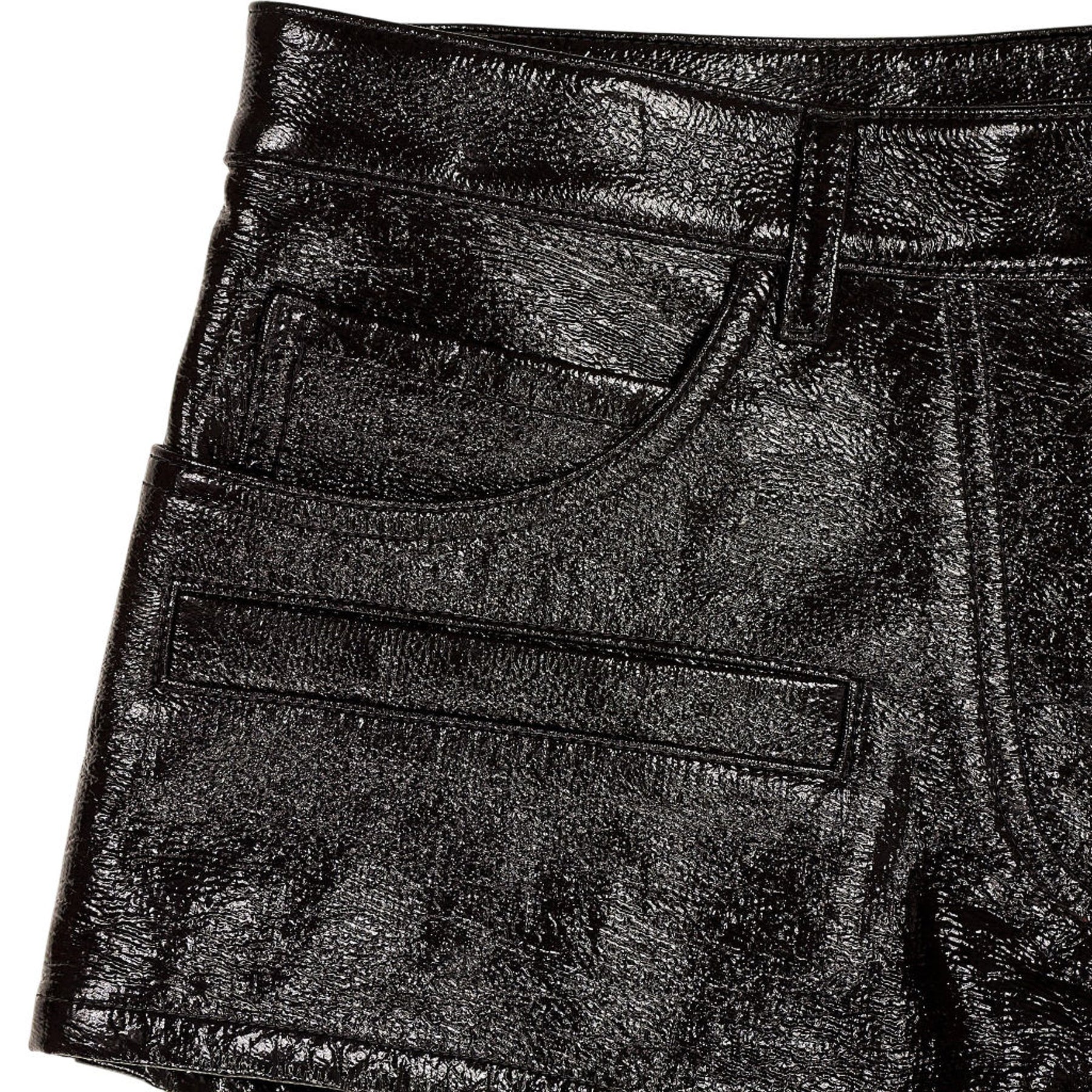 Courrèges Black Vinyl Heritage Shorts