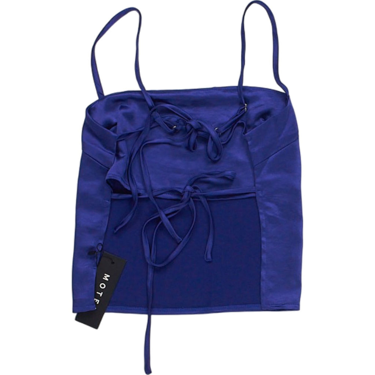 Motel Blue Satin Reta Top