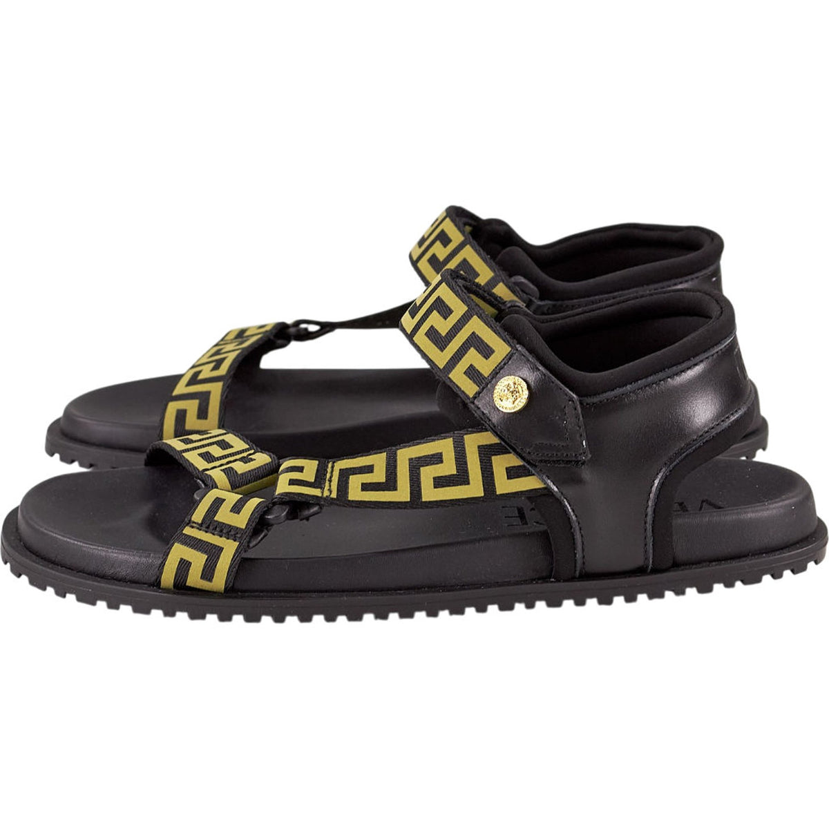 Versace Black Sandals Nastro Greca