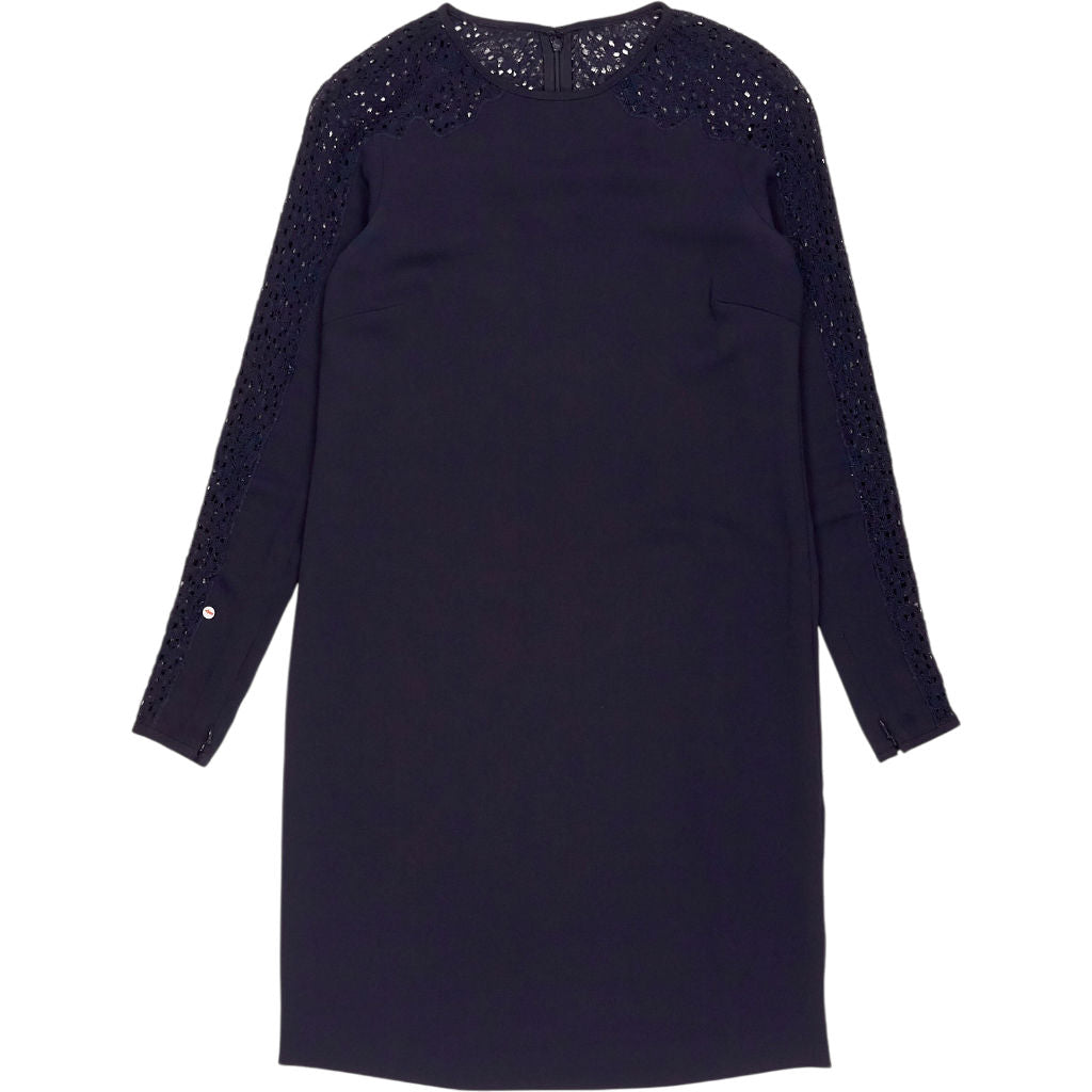 Reiss Navy Lace Sleeve Caryn Dress