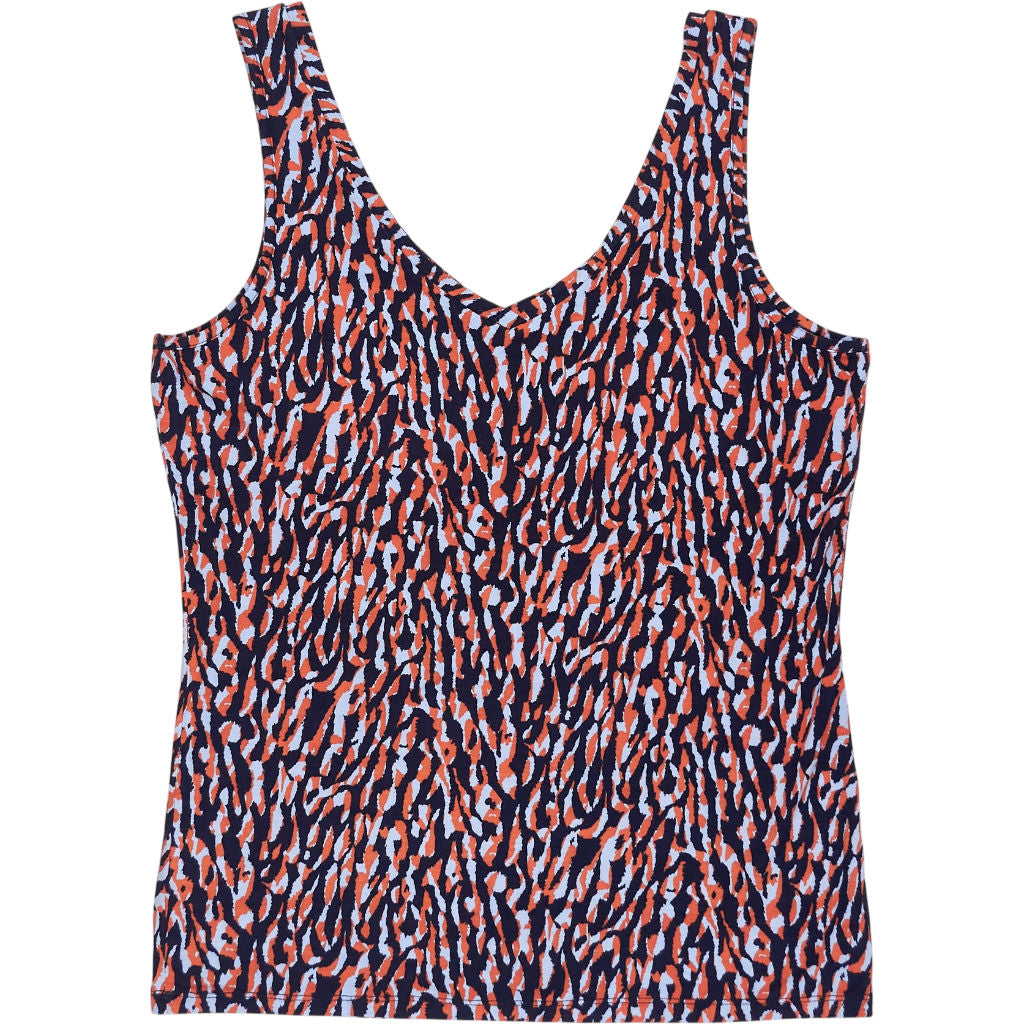 Hush Blue Orange Sally V Neck Jersey Vest