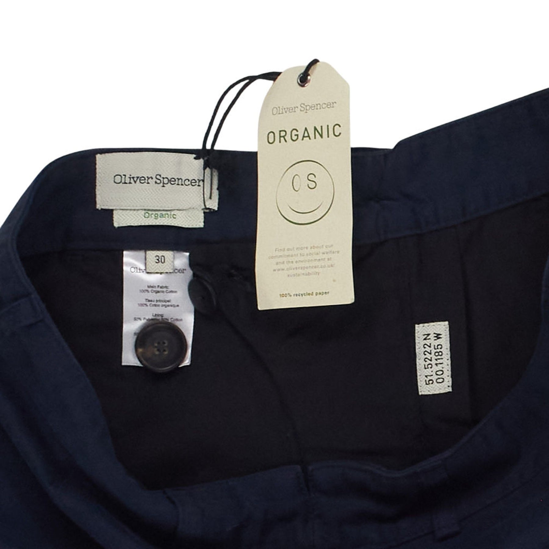 Oliver Spencer Navy Organic Cotton Shorts