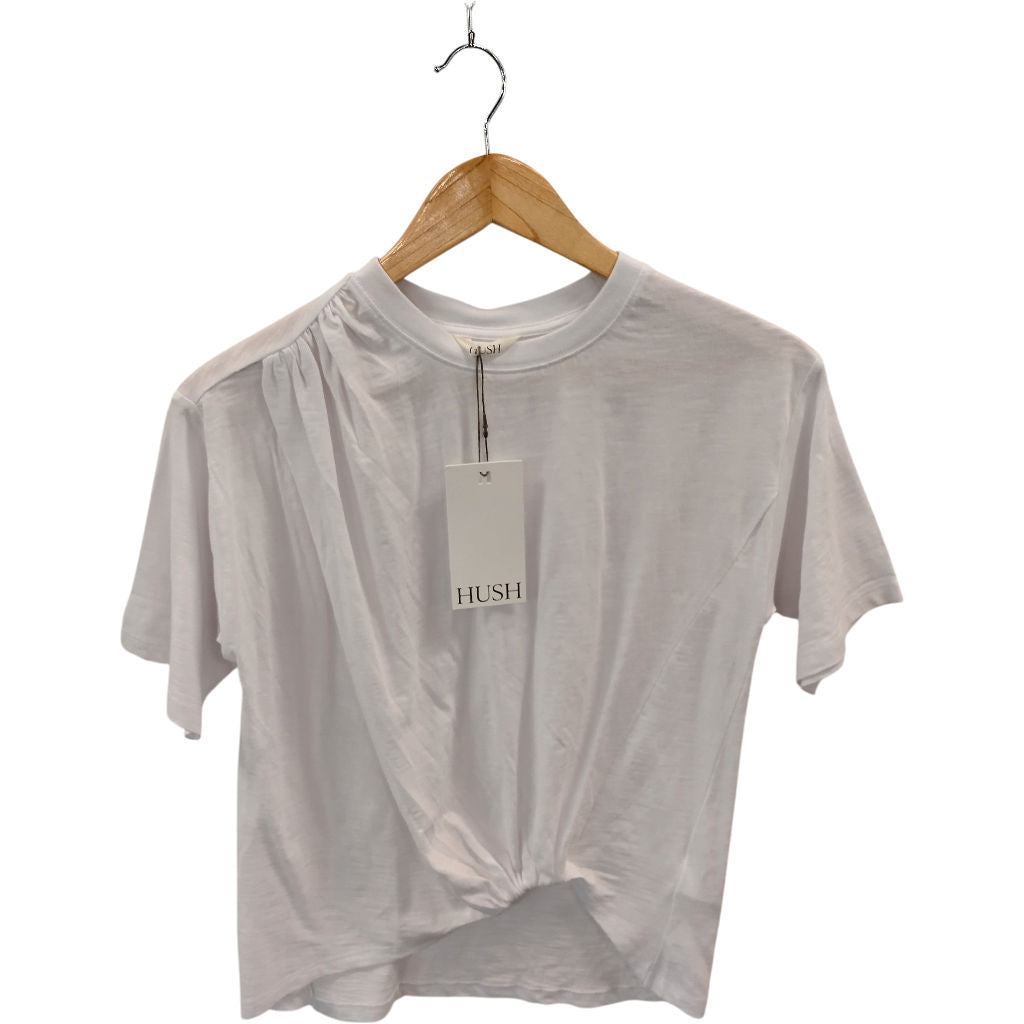 Hush White Tamsen Tuck Detail Slub T-Shirt