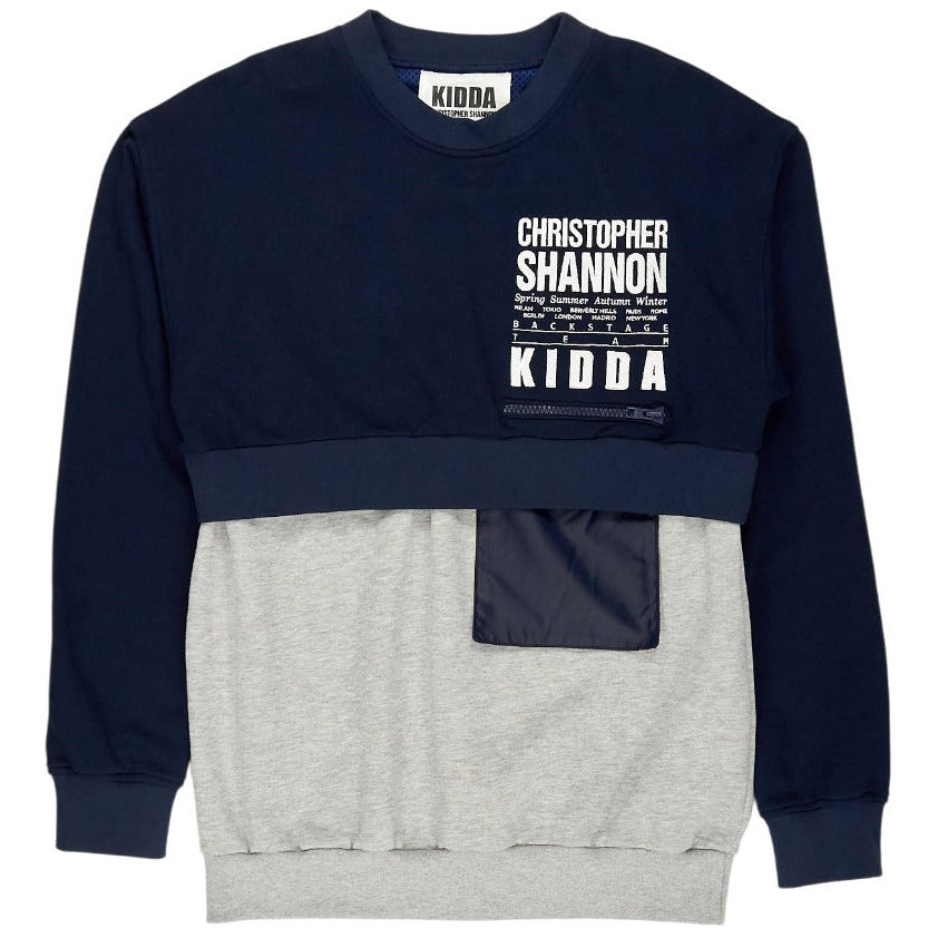 Kidda Christopher Shannon Navy Grey Colour Block Sweatshirt