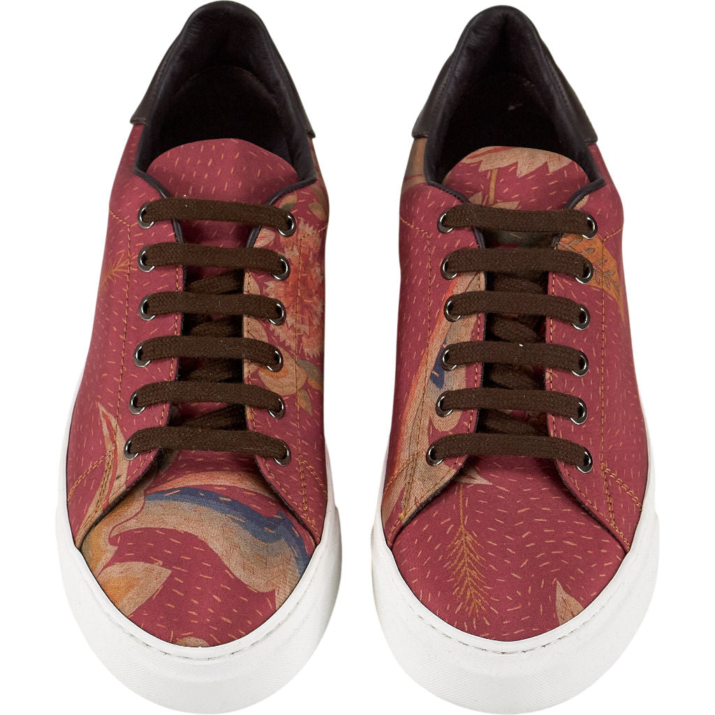 By Walid Red Silk Trainers