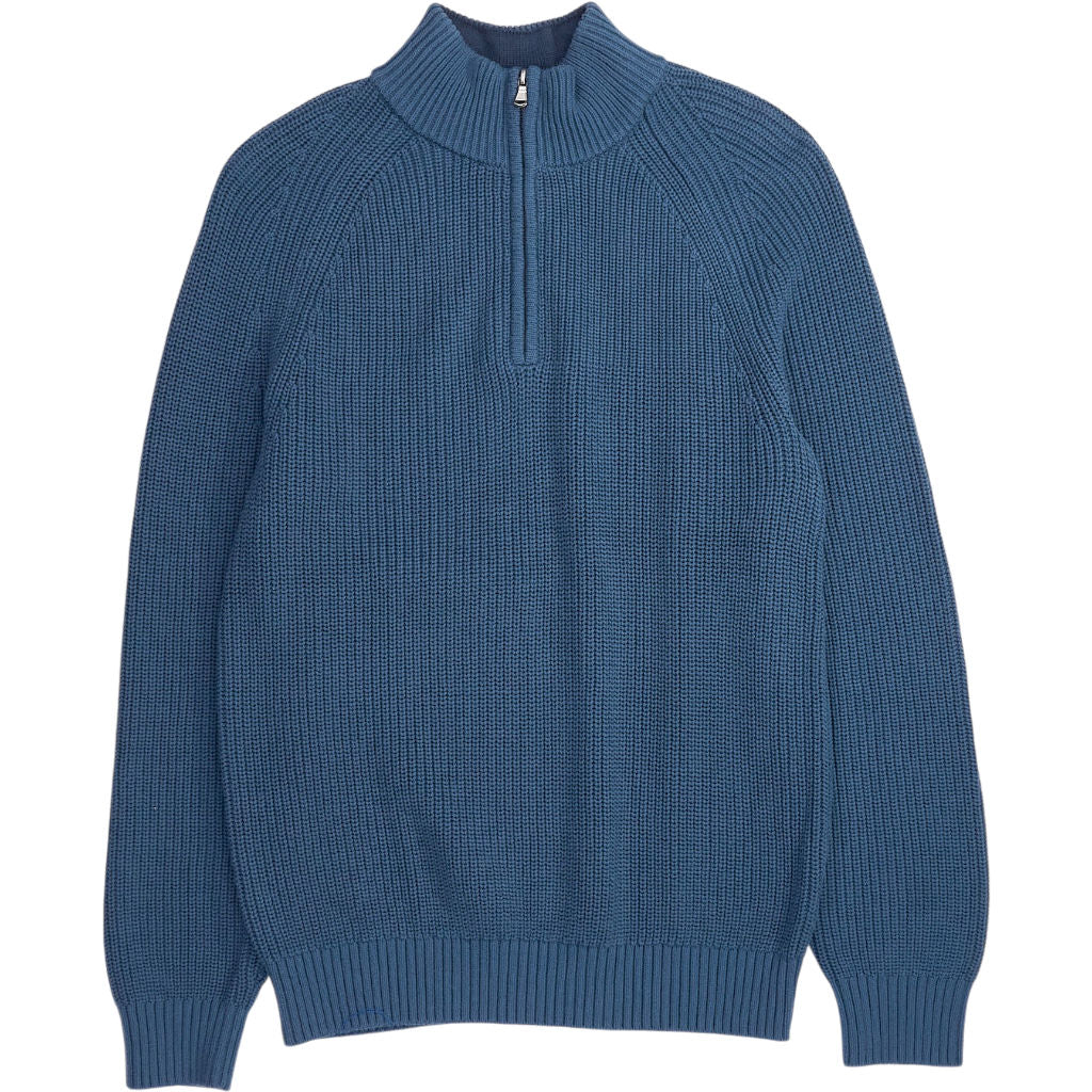 Lands' End Blue 1/4 Zip Knit Jumper