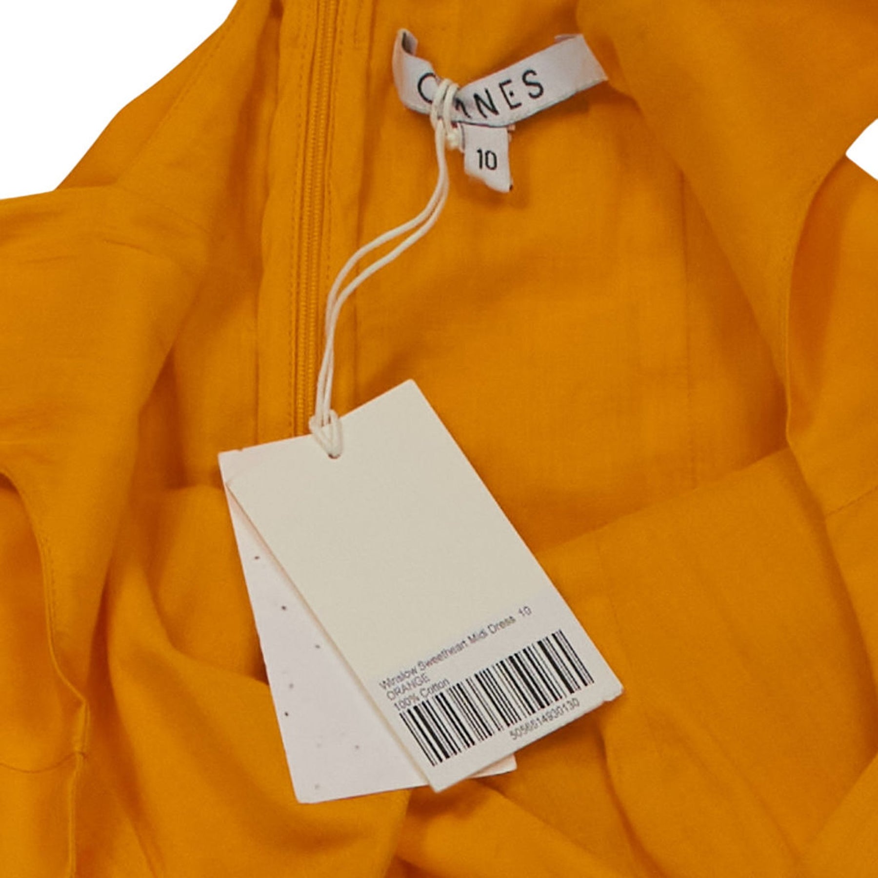 OMNES Orange Sweetheart Midi Dress