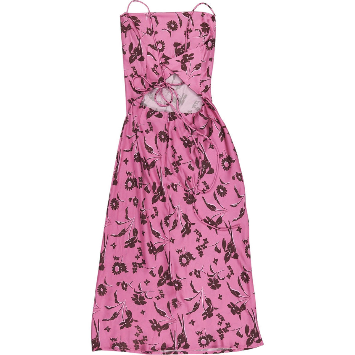 OMNES Pink Floral Midi Dress