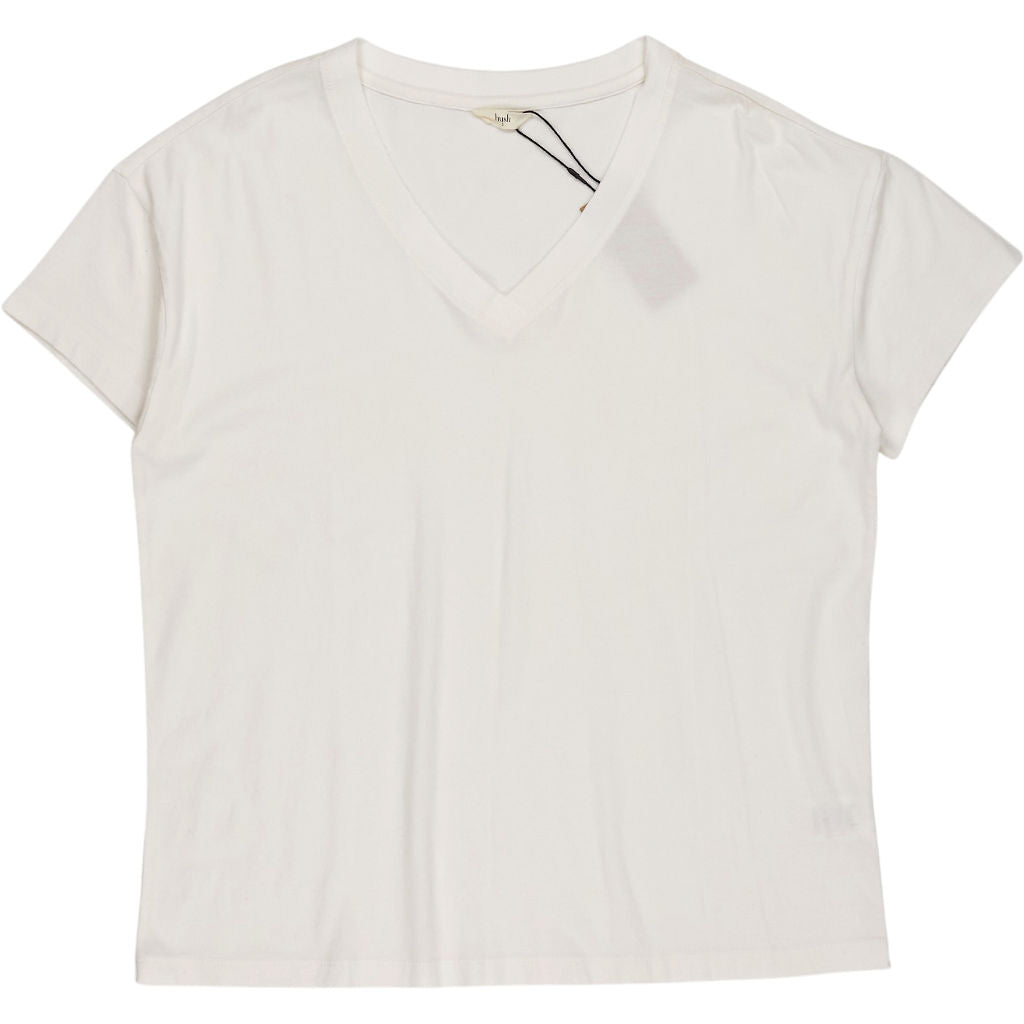 Hush White Sara Deep V Boyfriend Tee