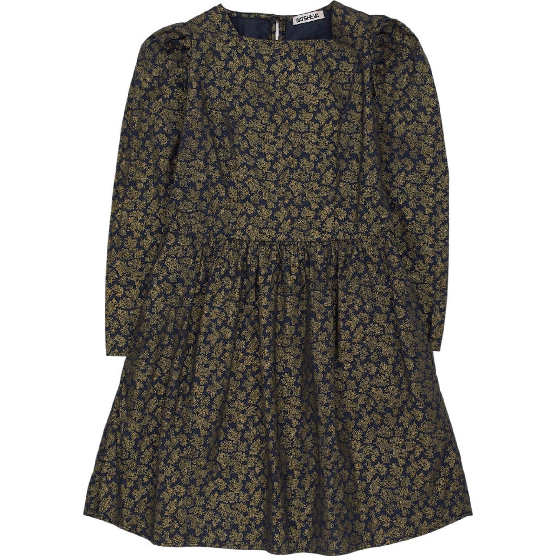 Batsheva Navy Gold Patterned Dress