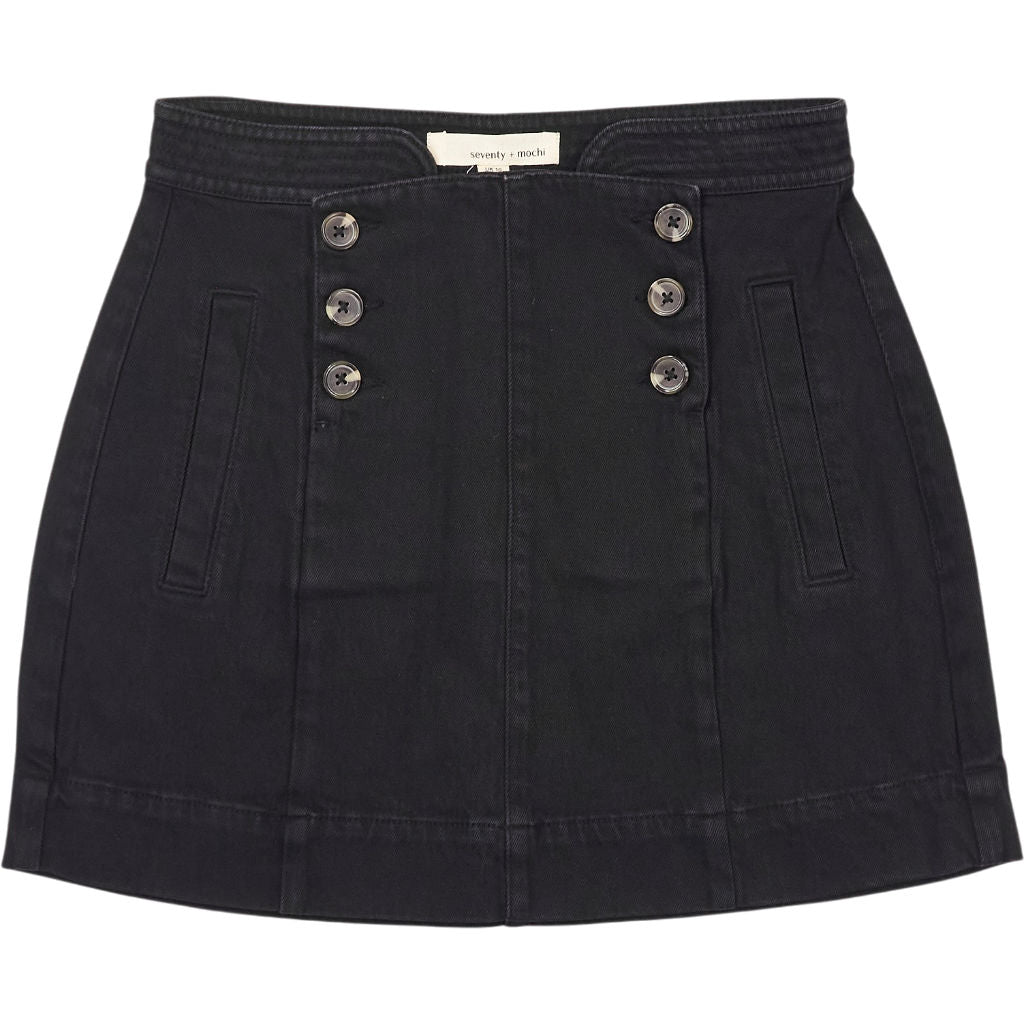 Seventy + Mochi Black Denim Mini Skirt