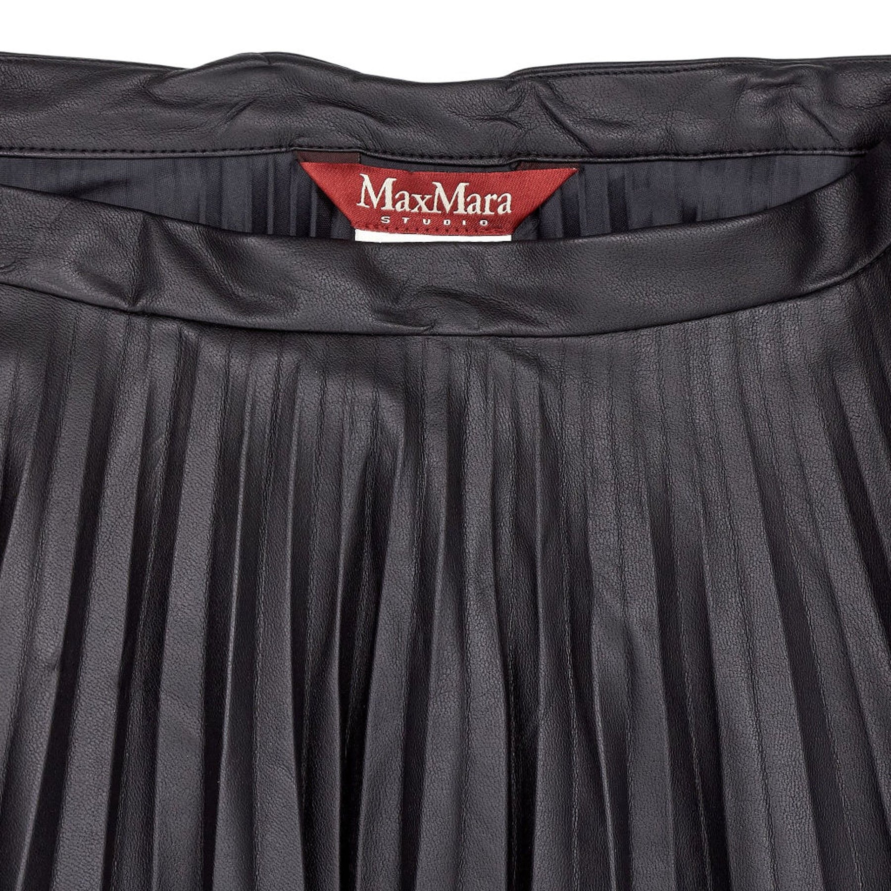 MaxMara Black Pleated Midi Skirt