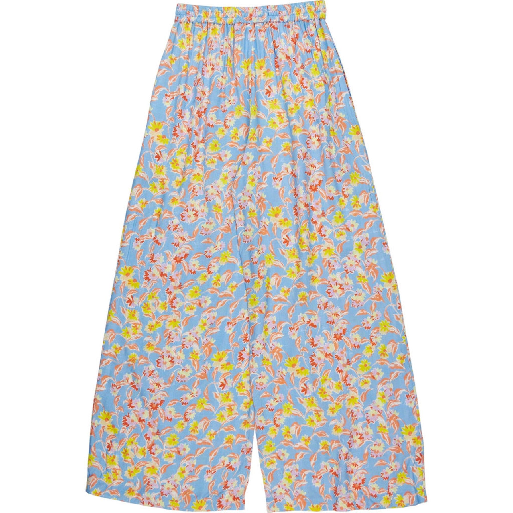 OMNES Blue Floral Wide-Leg Trousers