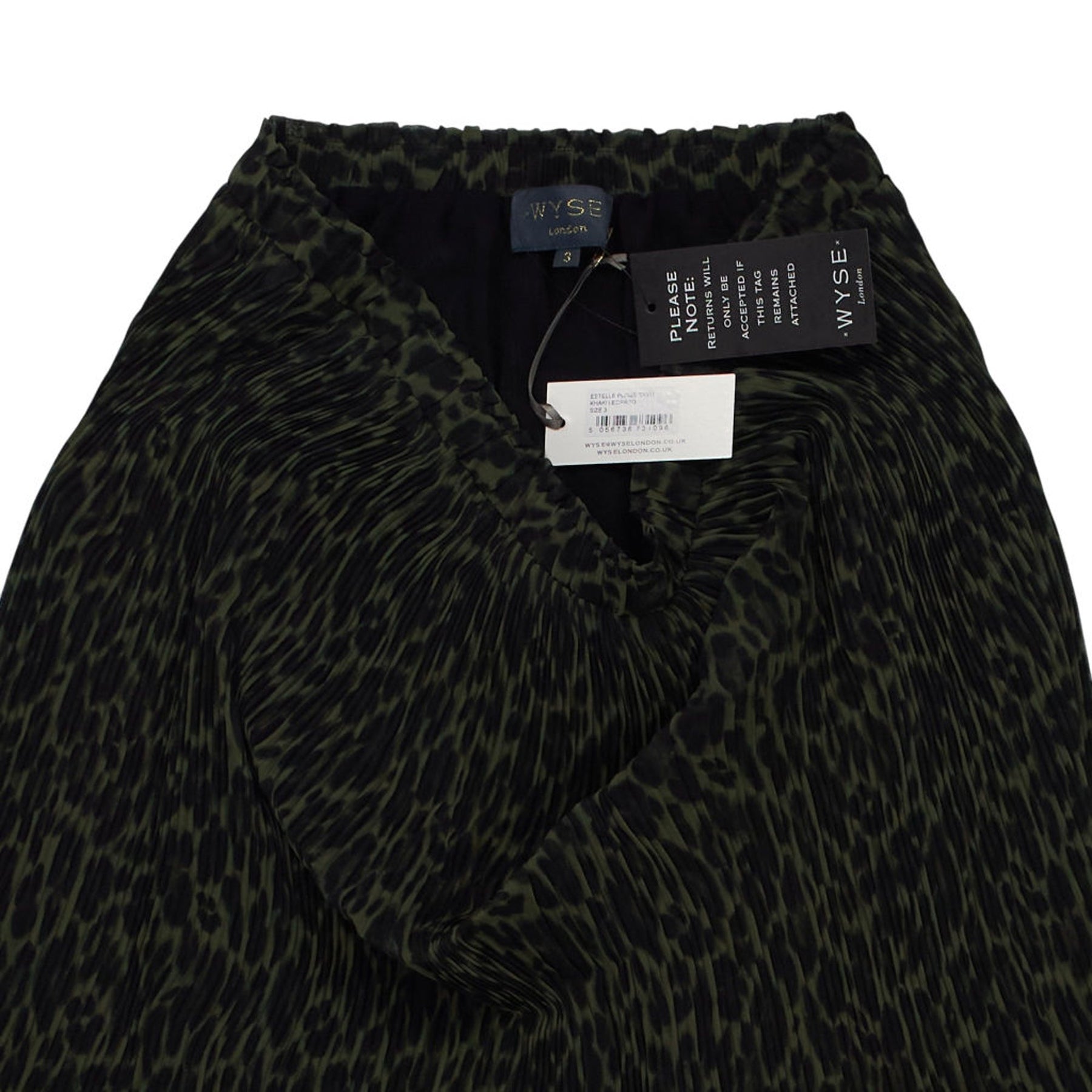 Wyse Green Leopard Print Midi Skirt