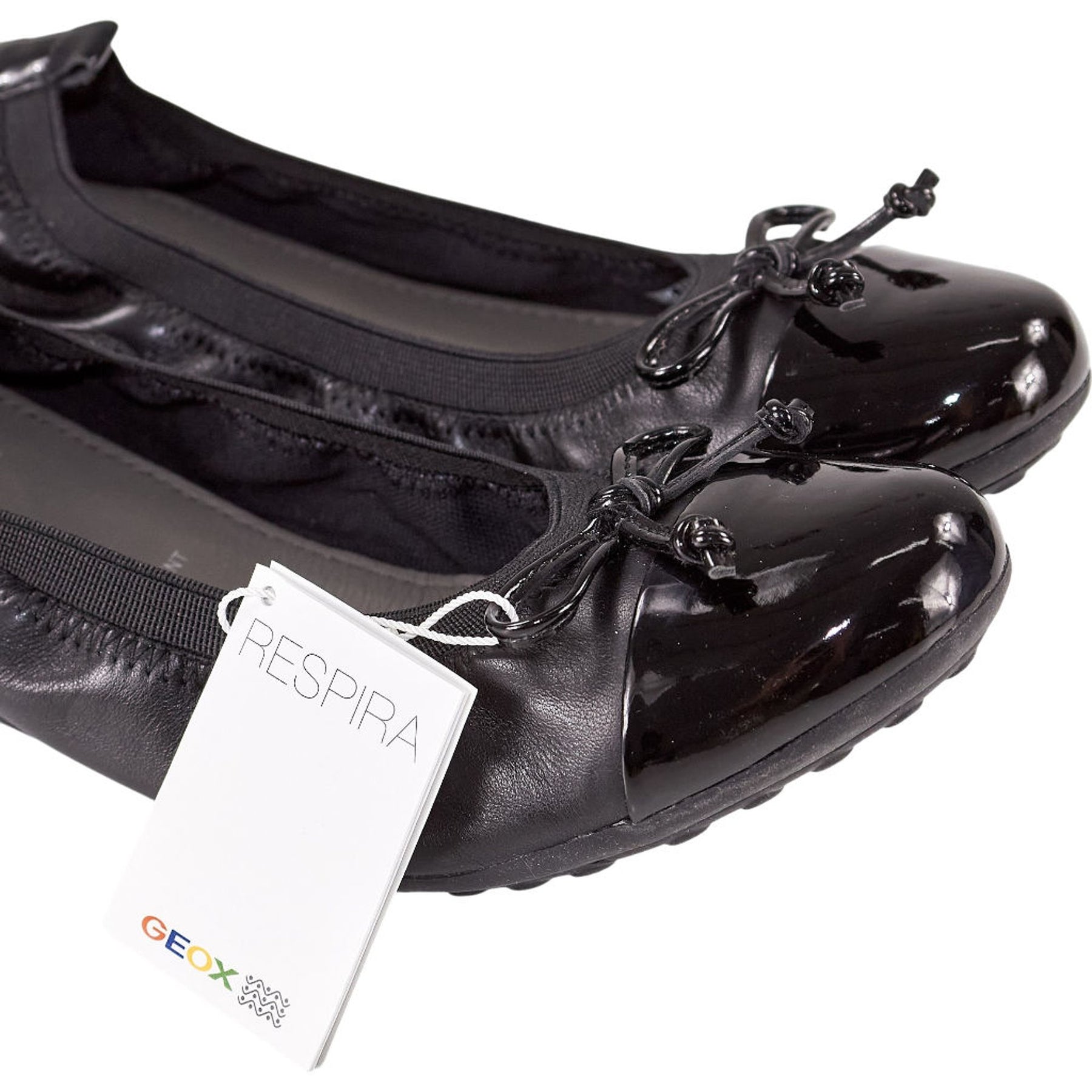 Geox Black Leather Ballet Flats