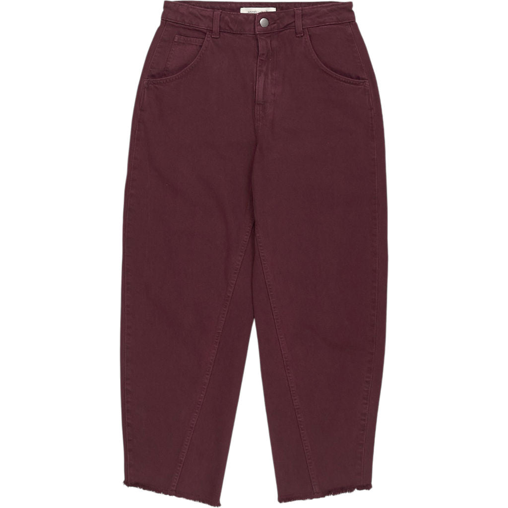 Seventy + Mochi Mulberry Burgundy Twisted Bo Jeans