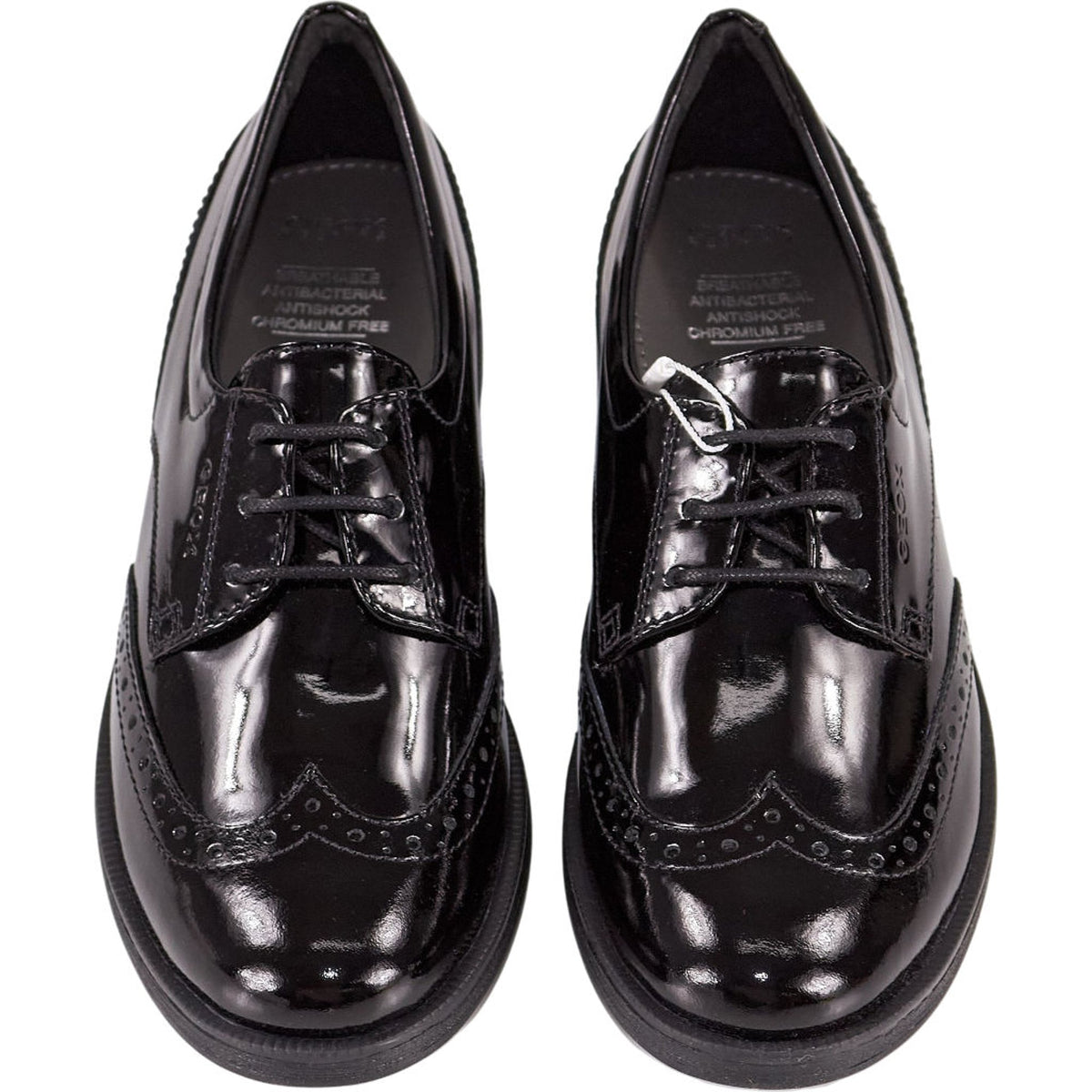 Geox Black Patent Leather Brogues