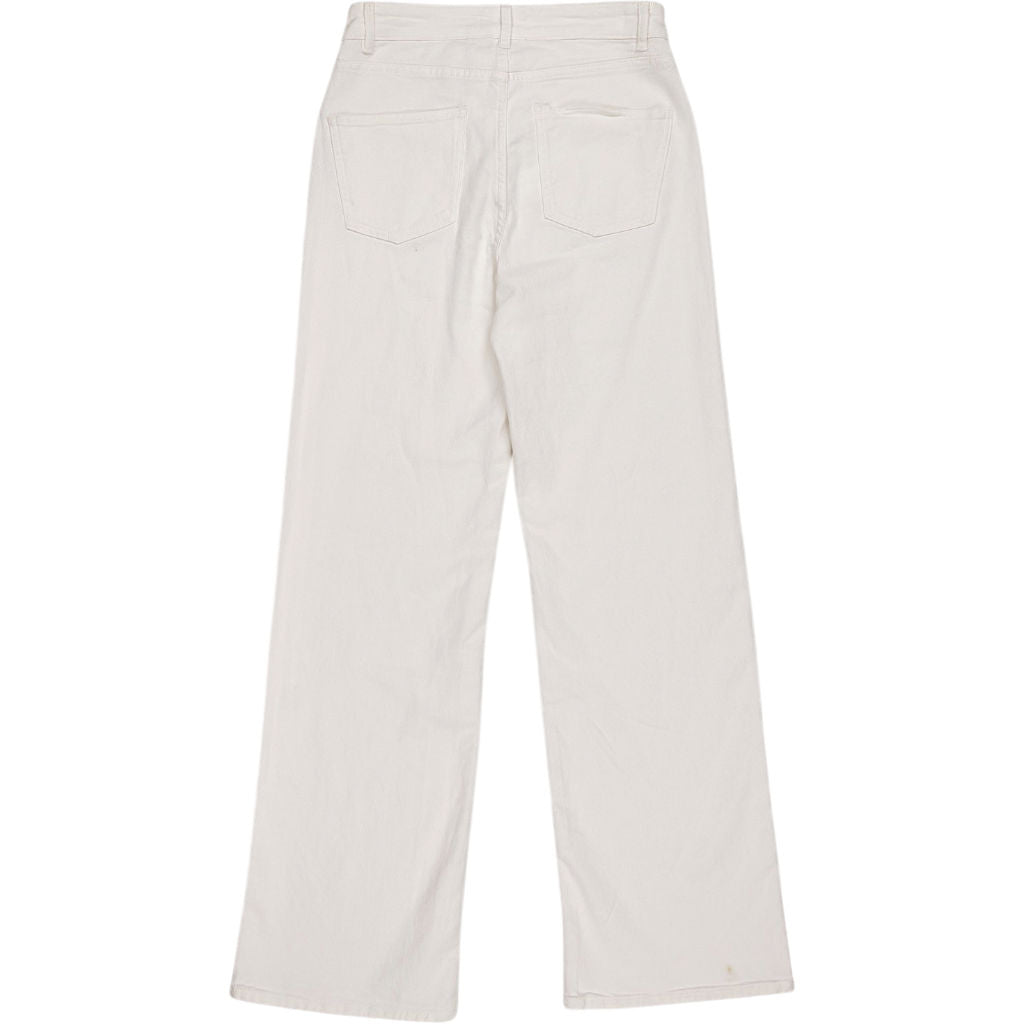 Baukjen White Organic Cotton Wide Leg Trousers