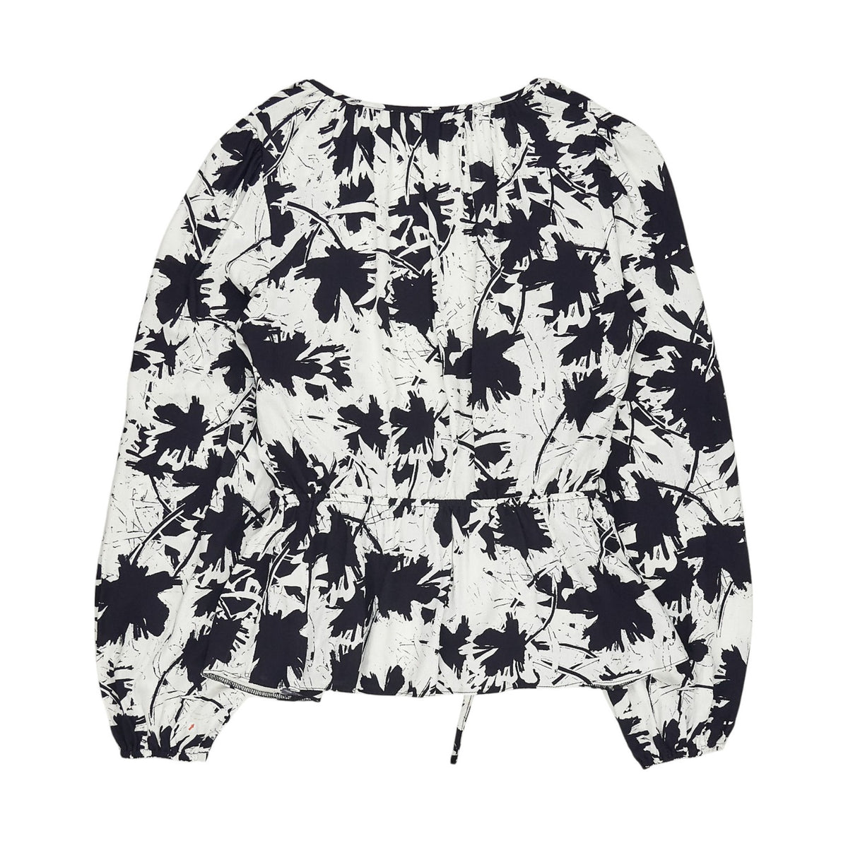 OMNES Black White Floral Blouse