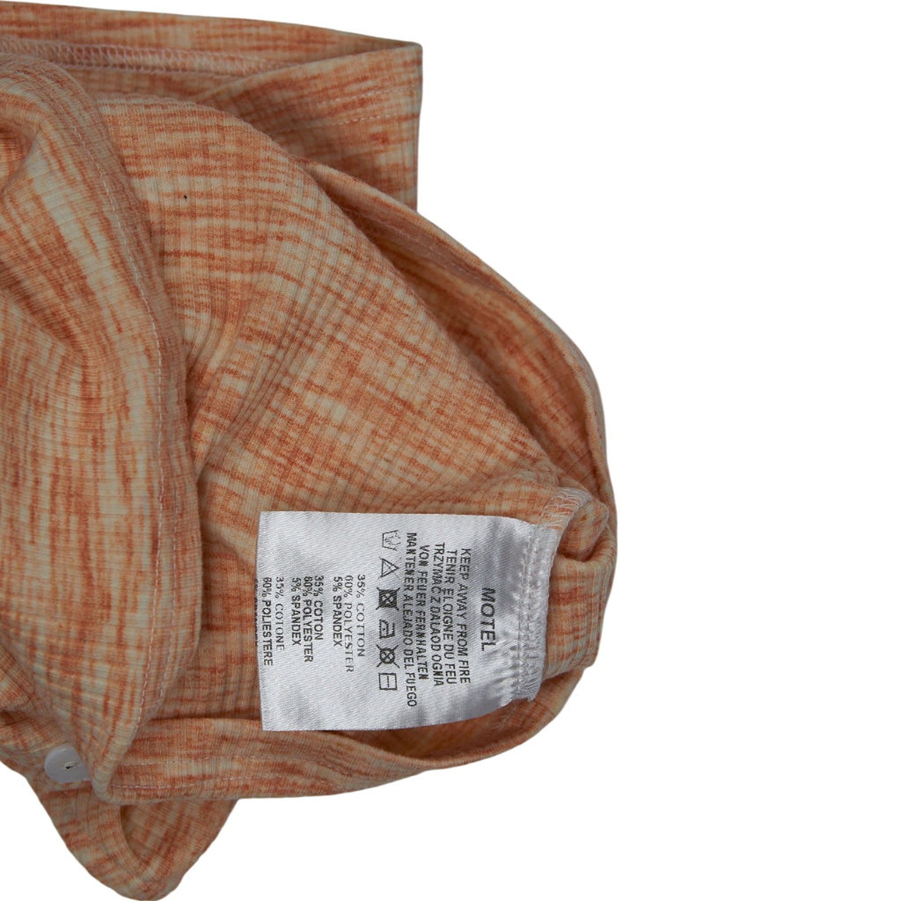 Motel Orange Ribbed Crop Top