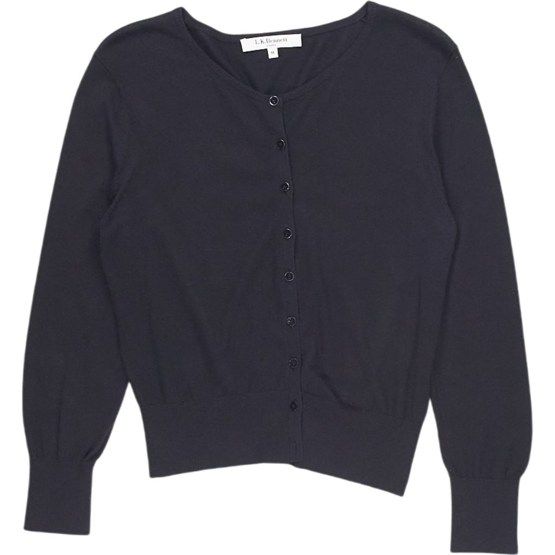 L.K. Bennett Black Silk Cotton Cardigan