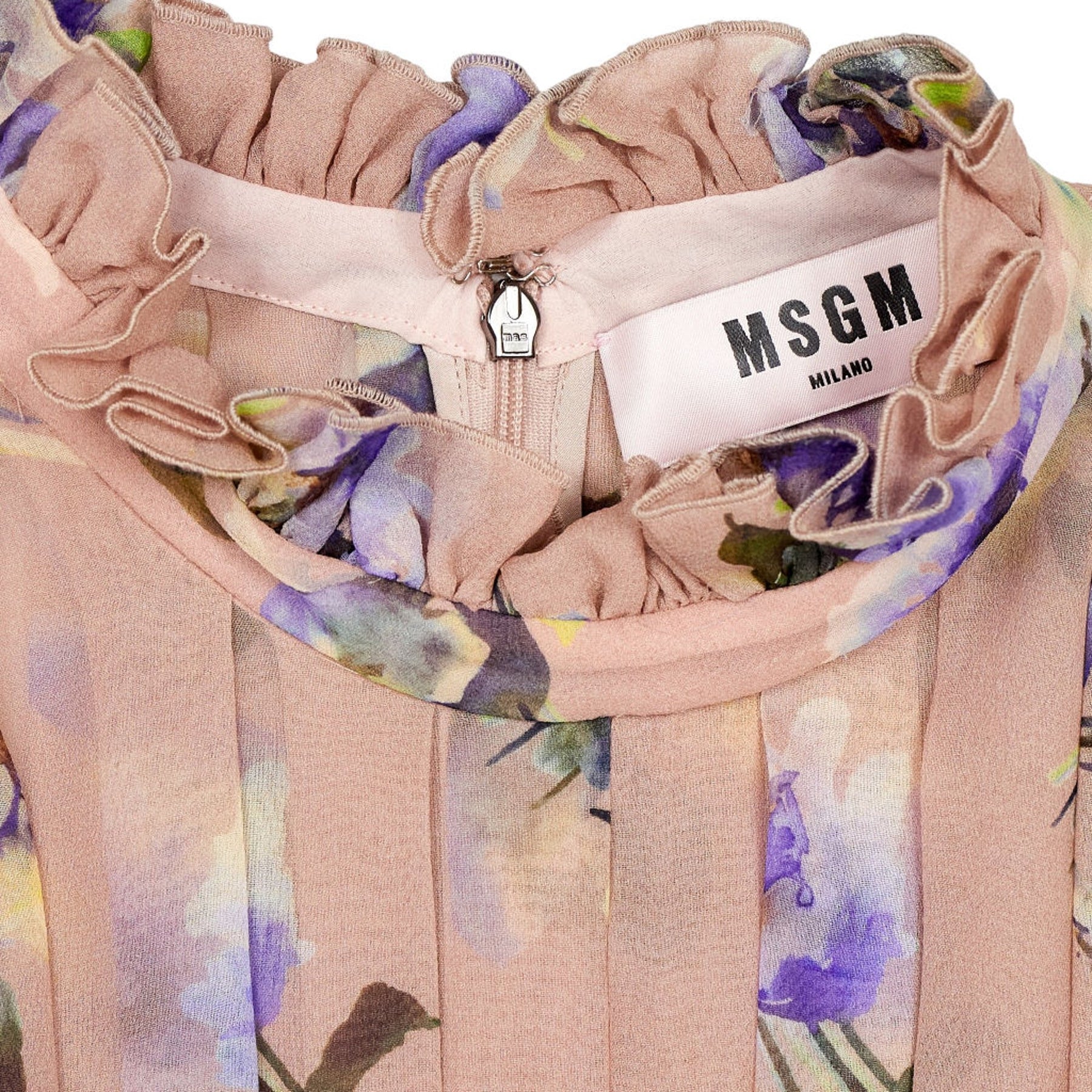 MSGM Pink Floral Midi Dress